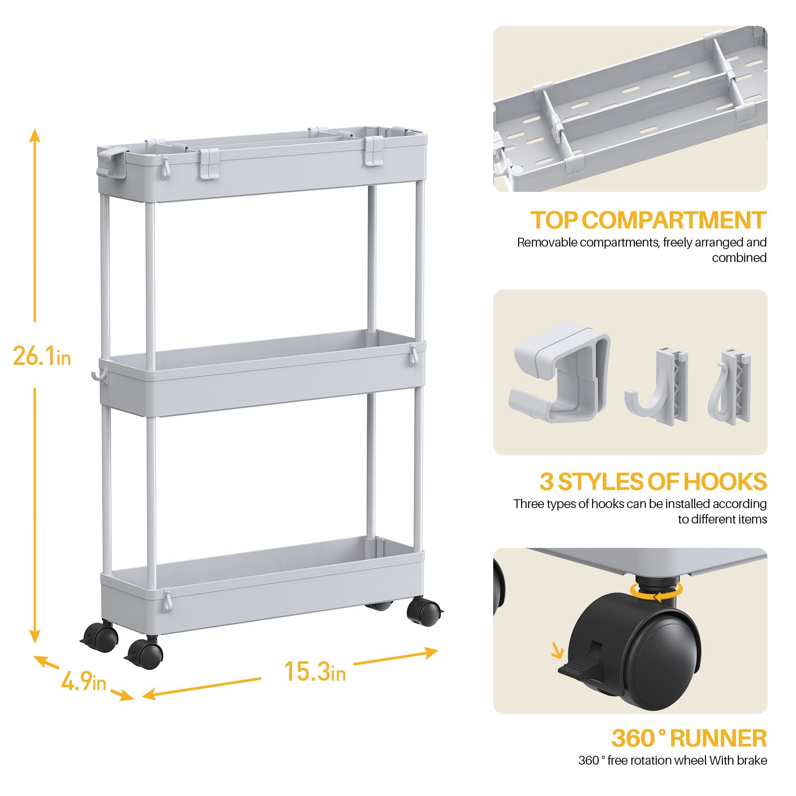 MOUNTO CARTS-012-GRAY Kitchen-Furniture - View #4