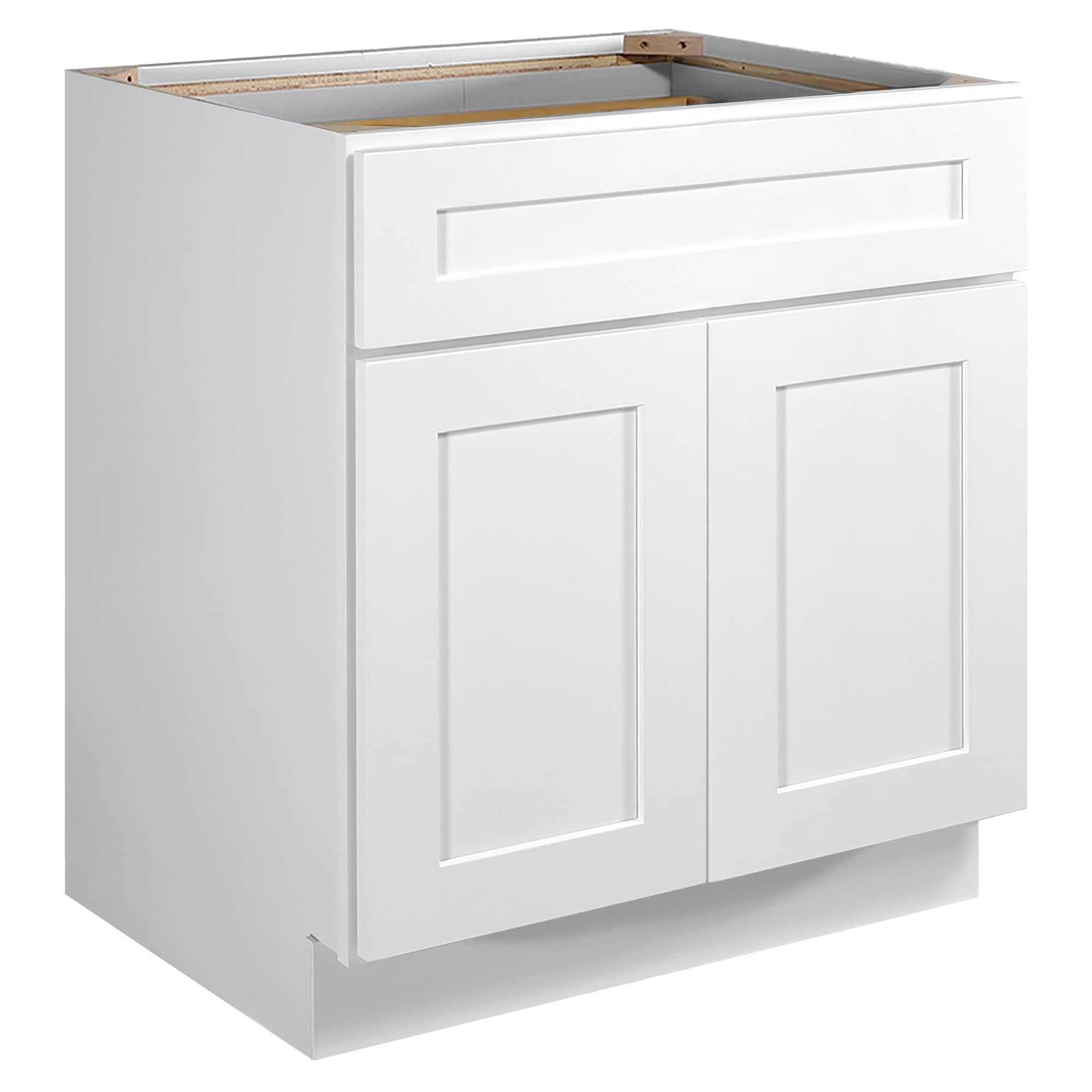 Diamond NOW Arcadia 30-in W x 35-in H x 23.75-in D White Sink Base Fully  Assembled Cabinet (Recessed Panel Shaker Door Style) in the Kitchen Cabinets  department at