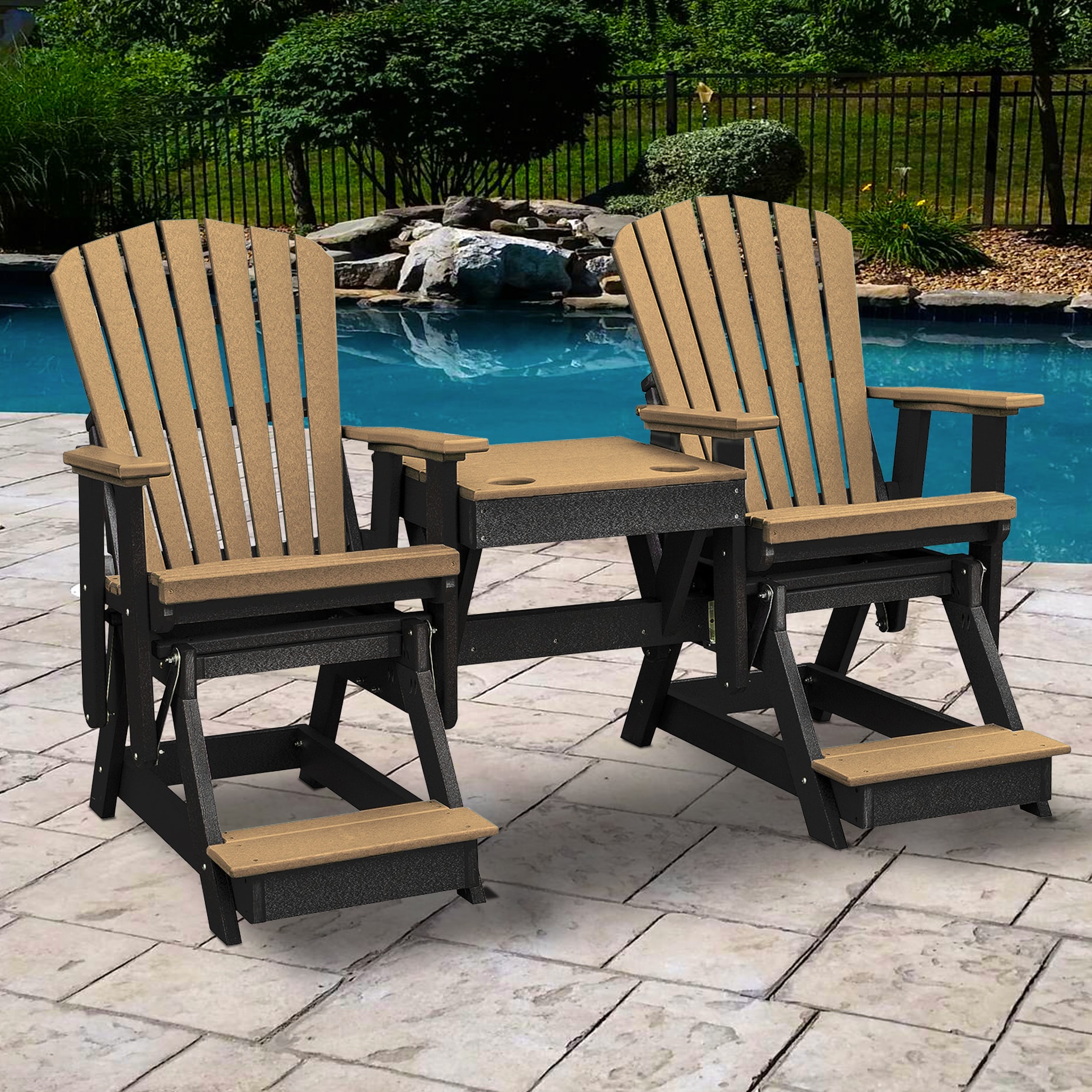 American Furniture Classics 516CBK-K Adirondack 3 -Piece Patio Conversation Set