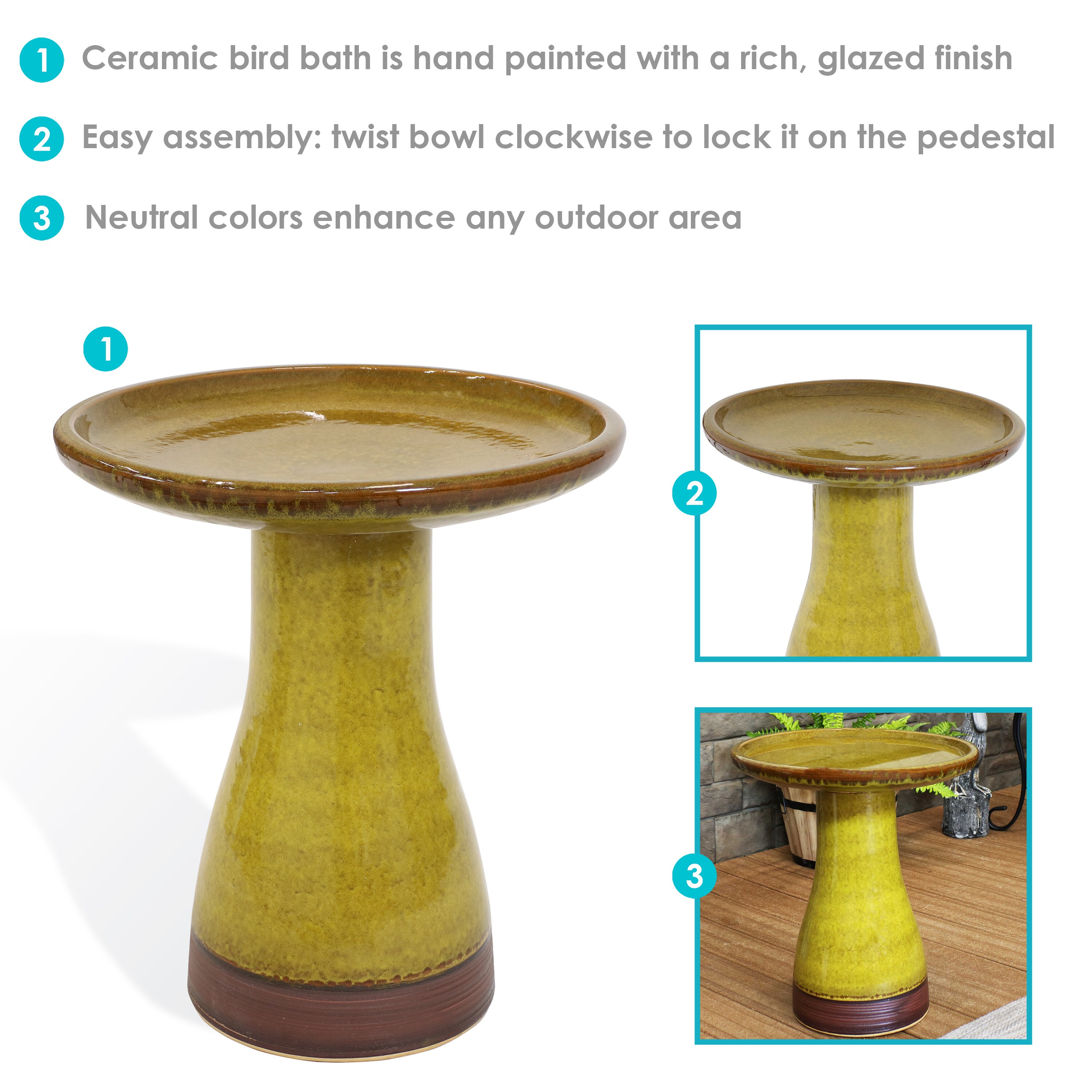 Sunnydaze Decor AP-374 birdbaths - View #7