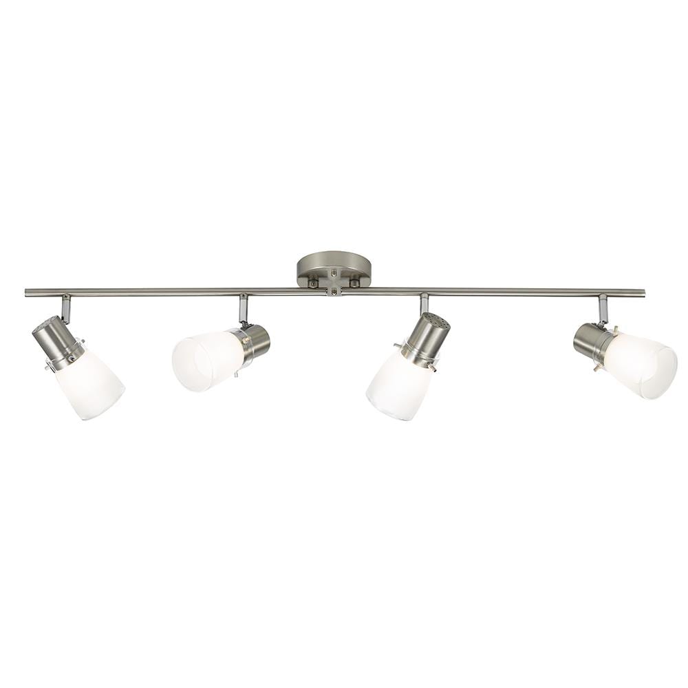 Portfolio Montgomery 35.6-in 4-Light Brushed Steel dimmable Medium Base  (e-26) Transitional Track Bar at