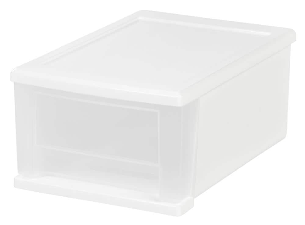 IRIS Small 1 Drawer Stackable Storage White 4/Carton (129800), 1