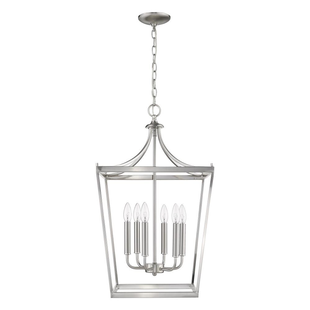 Kennedy Satin Nickel 6-Light Open Cage Chandelier