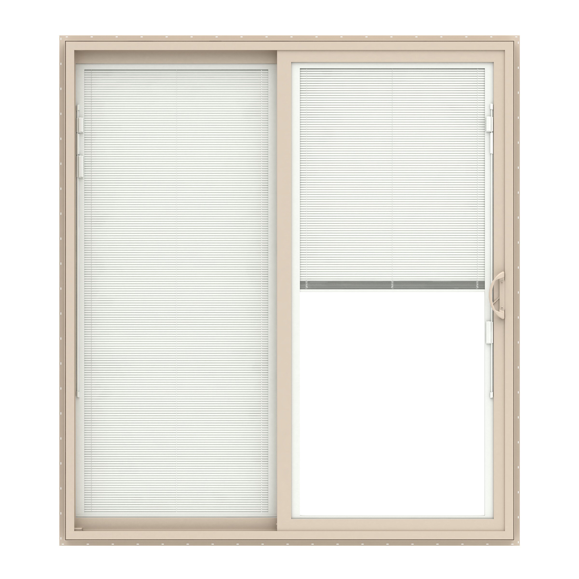 Pella 150 Series West 72 In X 80 In X 4 916 In Jamb Low E Blinds Between The Glass Almond Vinyl 8715