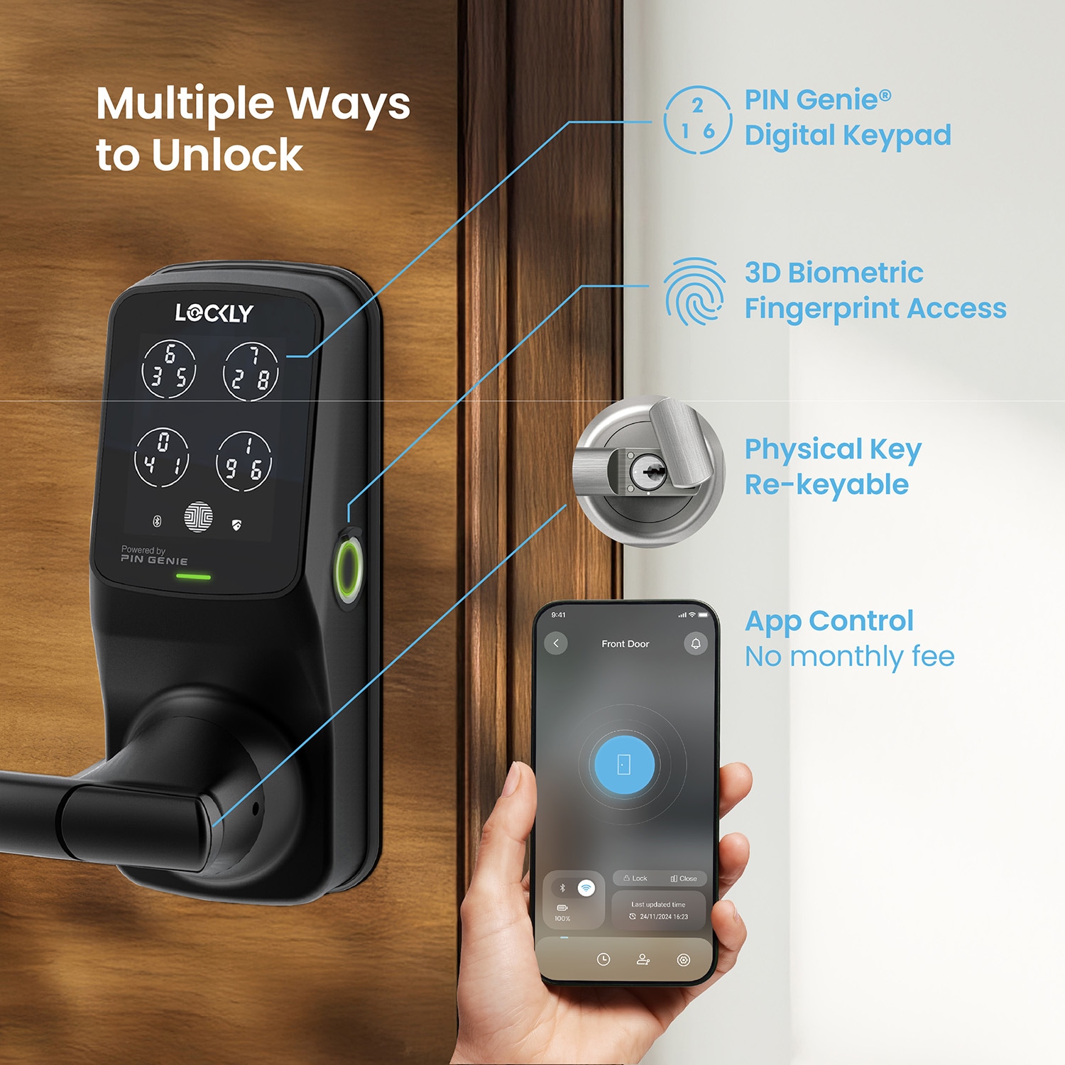 Lockly PGD628W-MB Electronic-Door-Locks - View #2