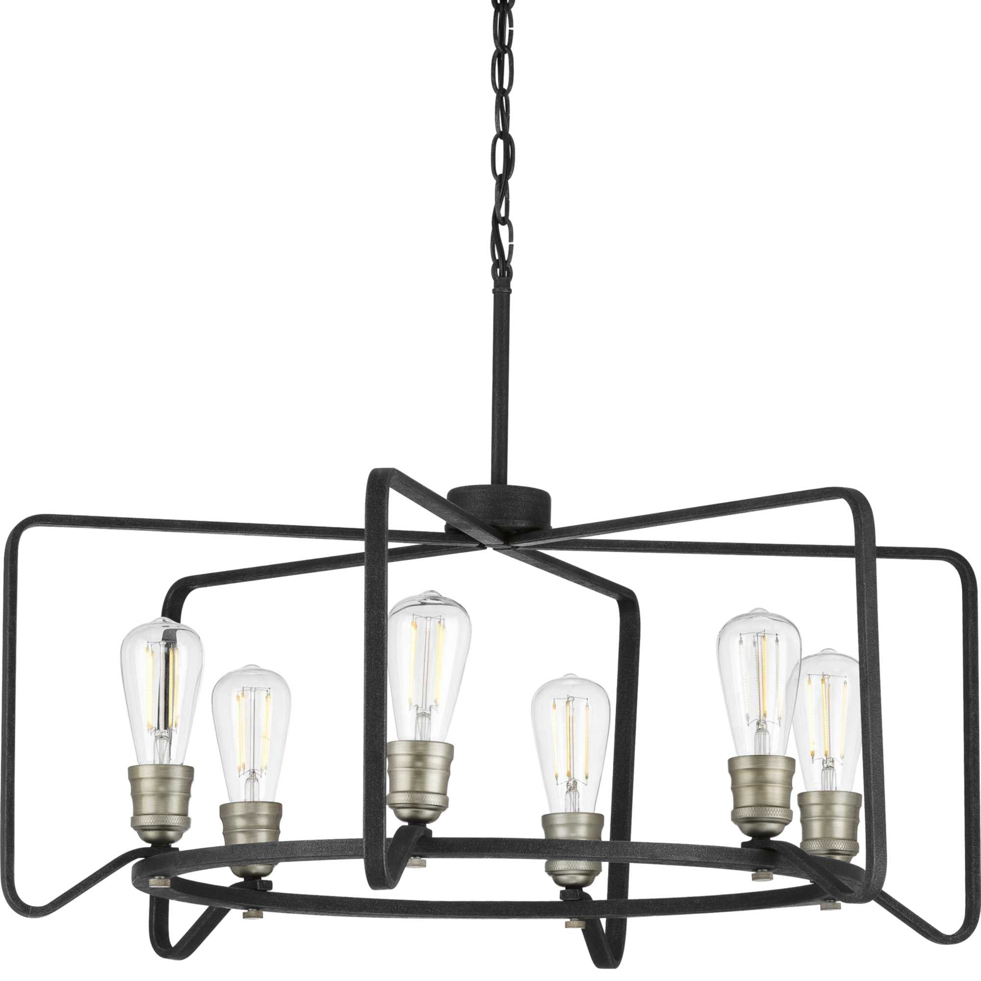Progress Lighting Foster 5-Light Black Farmhouse Chandelier