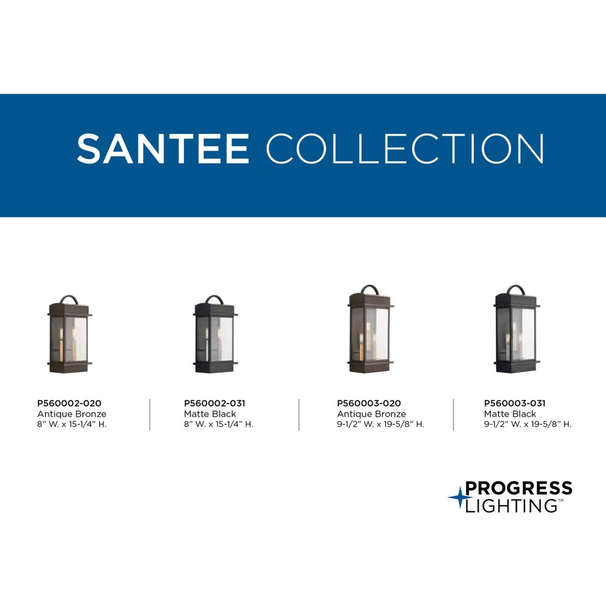 Santee Black and Bronze 15.25" Steel Outdoor Wall Lantern
