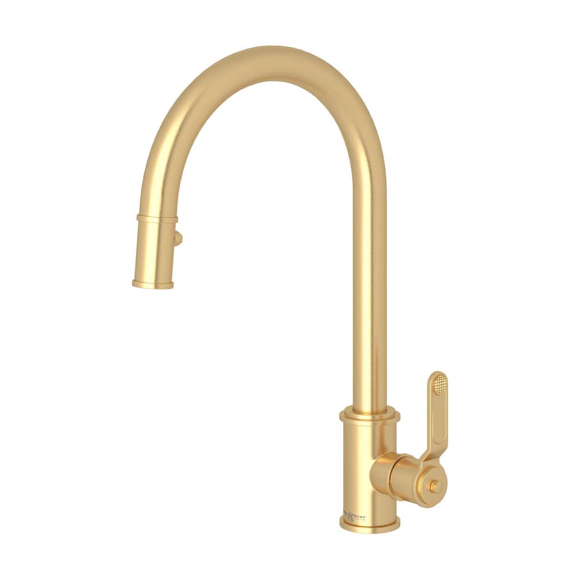 Rohl U.4544HT-SEG-2 Armstrong 1.8 GPM Deck Mount Pull-Down Kitchen Faucet in Satin English Gold with Lever Handle