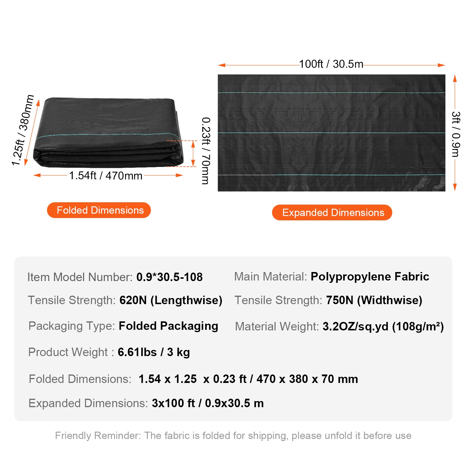 VEVOR SCJBXBZ3100F01667V0 Landscape-Fabric - View #7