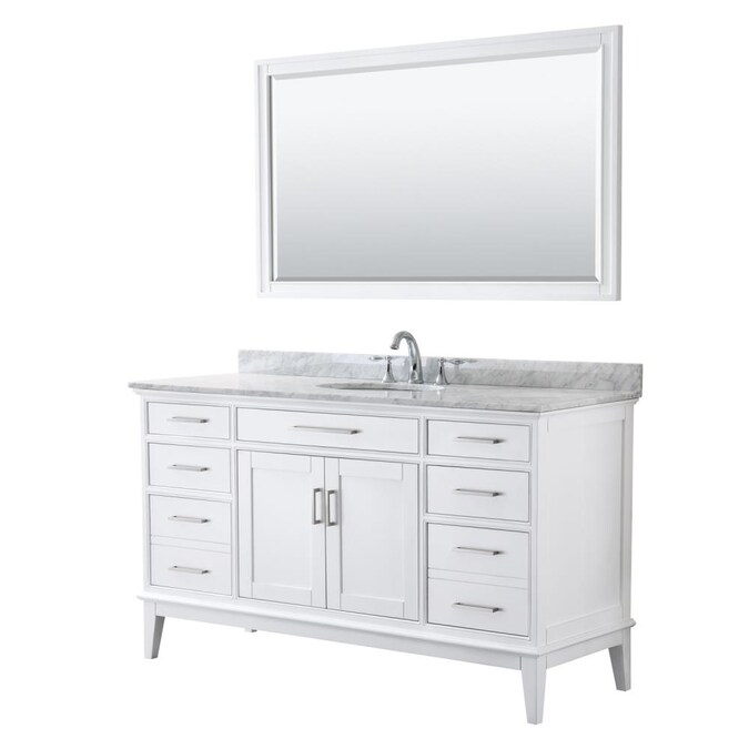Wyndham Collection Margate 60 In White, 60 Inch White Vanity Single Sink Top