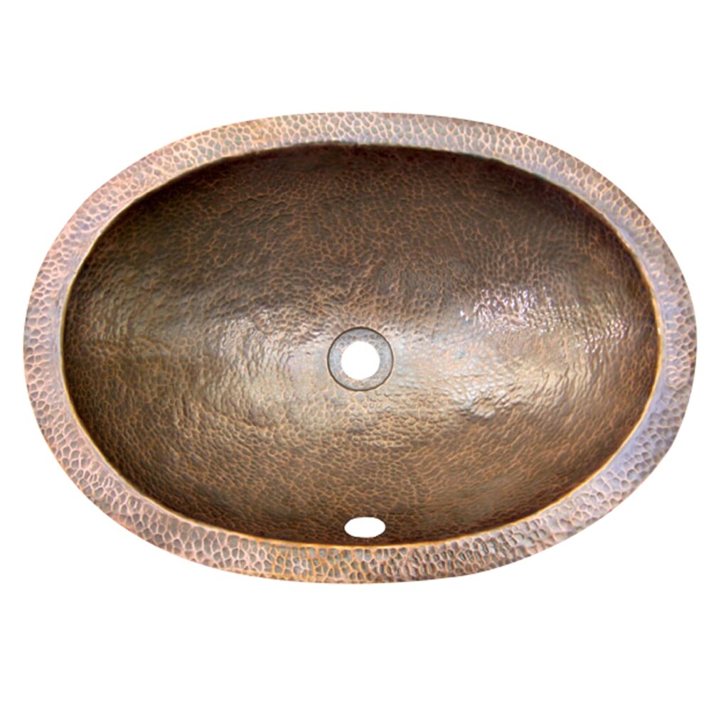 15"X12"X 6" OVAL SINK UNDERMOUNT 100 % COPPER HAND MADE 