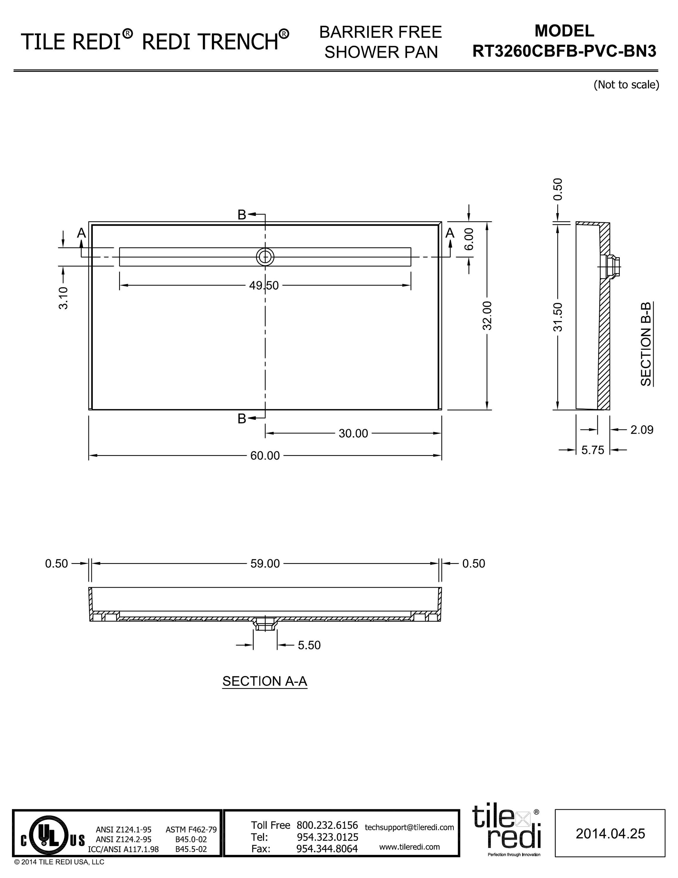 Tile Redi RT3260CBFB-PVC-BN3 Shower-Floors - View #10
