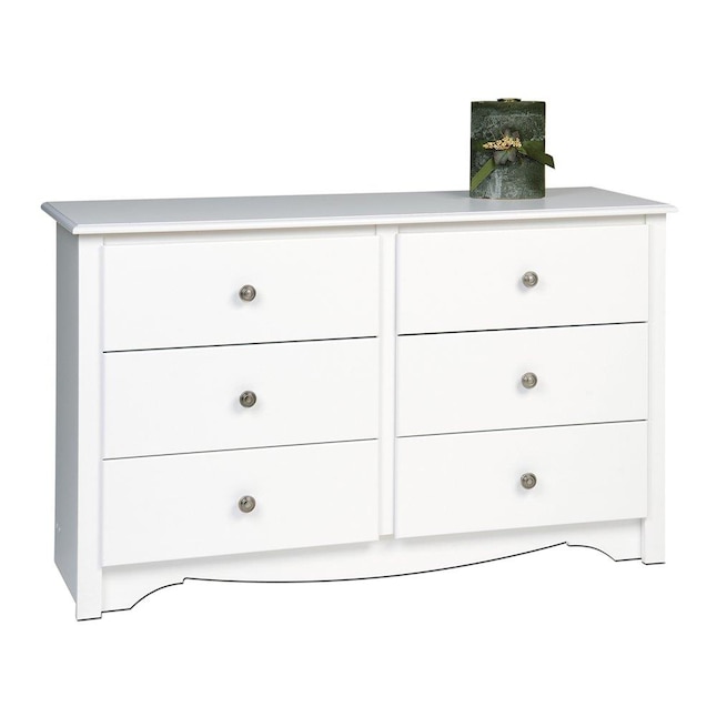 Prepac Monterey White 6 Drawer Standard, White Dresser With Storage