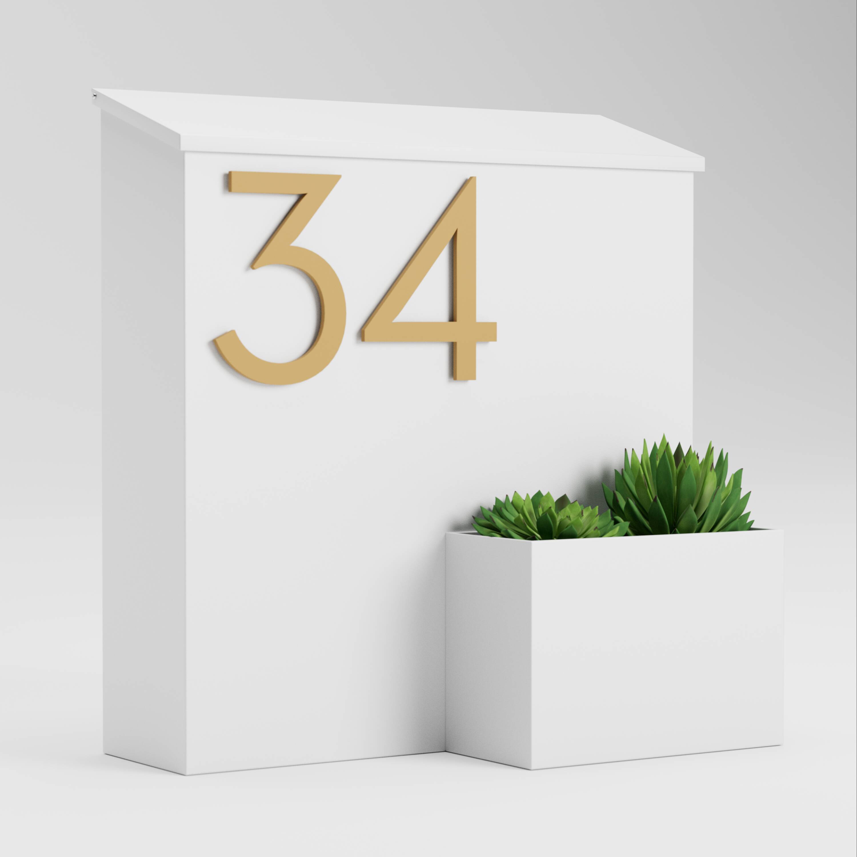 Post & Porch GREETINGS-WHITE mailboxes - View #2