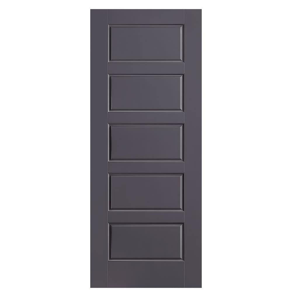 Masonite 1444591 Riverside 32-in x 80-in Slate 5-panel equal Smooth Solid core Prefinished Molded composite Slab Door