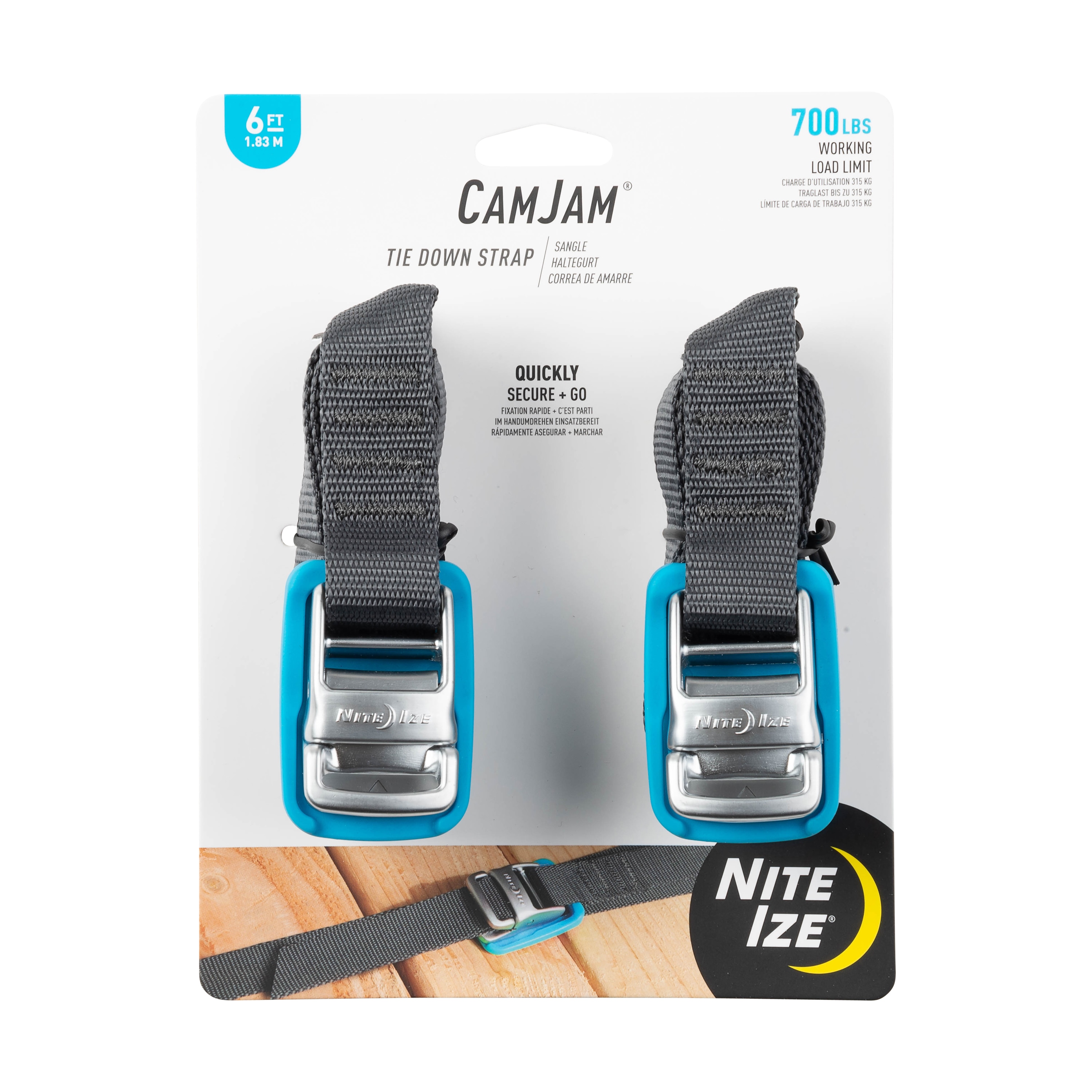 Nite Ize 1-in x 6-ft Cam Tie Down 2-Pack 700-lbs