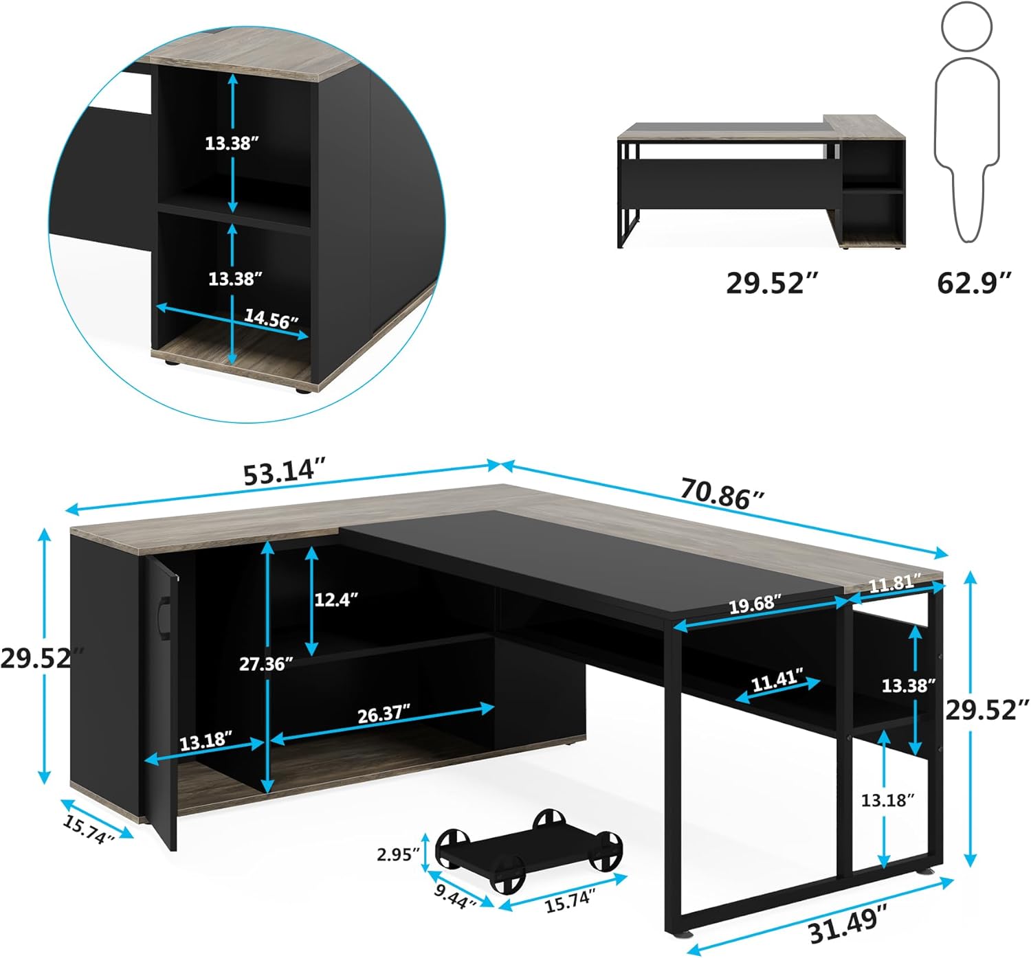 Tribesigns LWFD-YS0121 Office-Tables - View #4