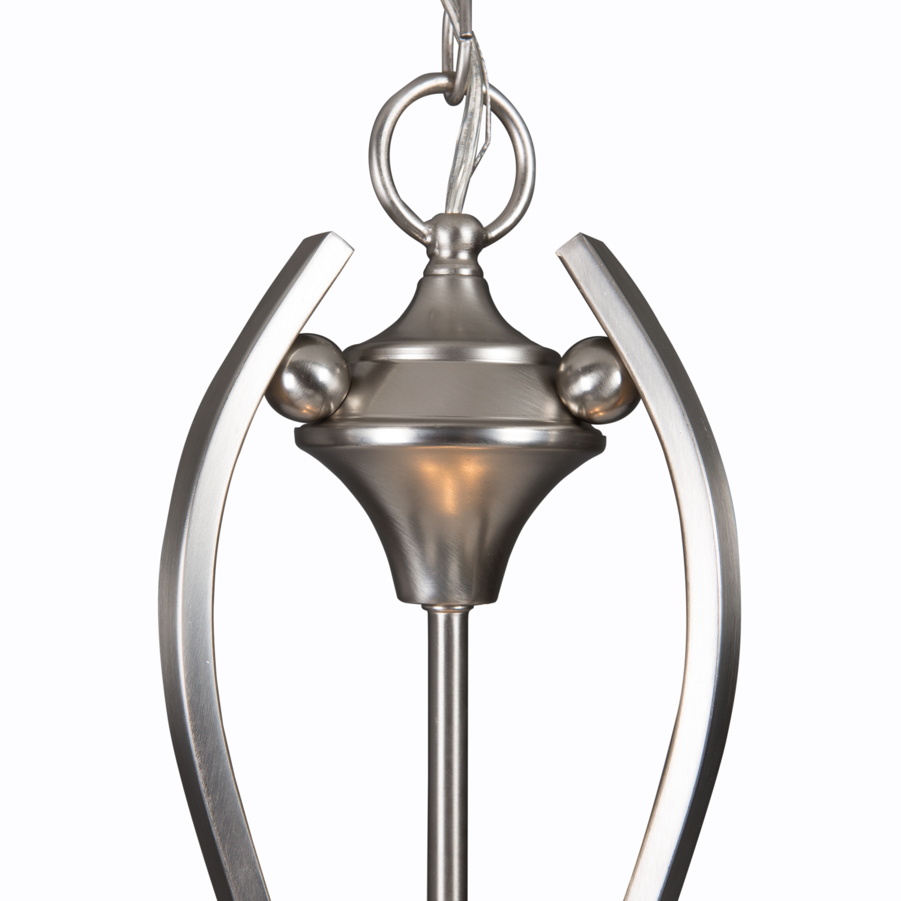 Glacier Point Satin Nickel 3-Light Pendant with Ivory Cloud Glass