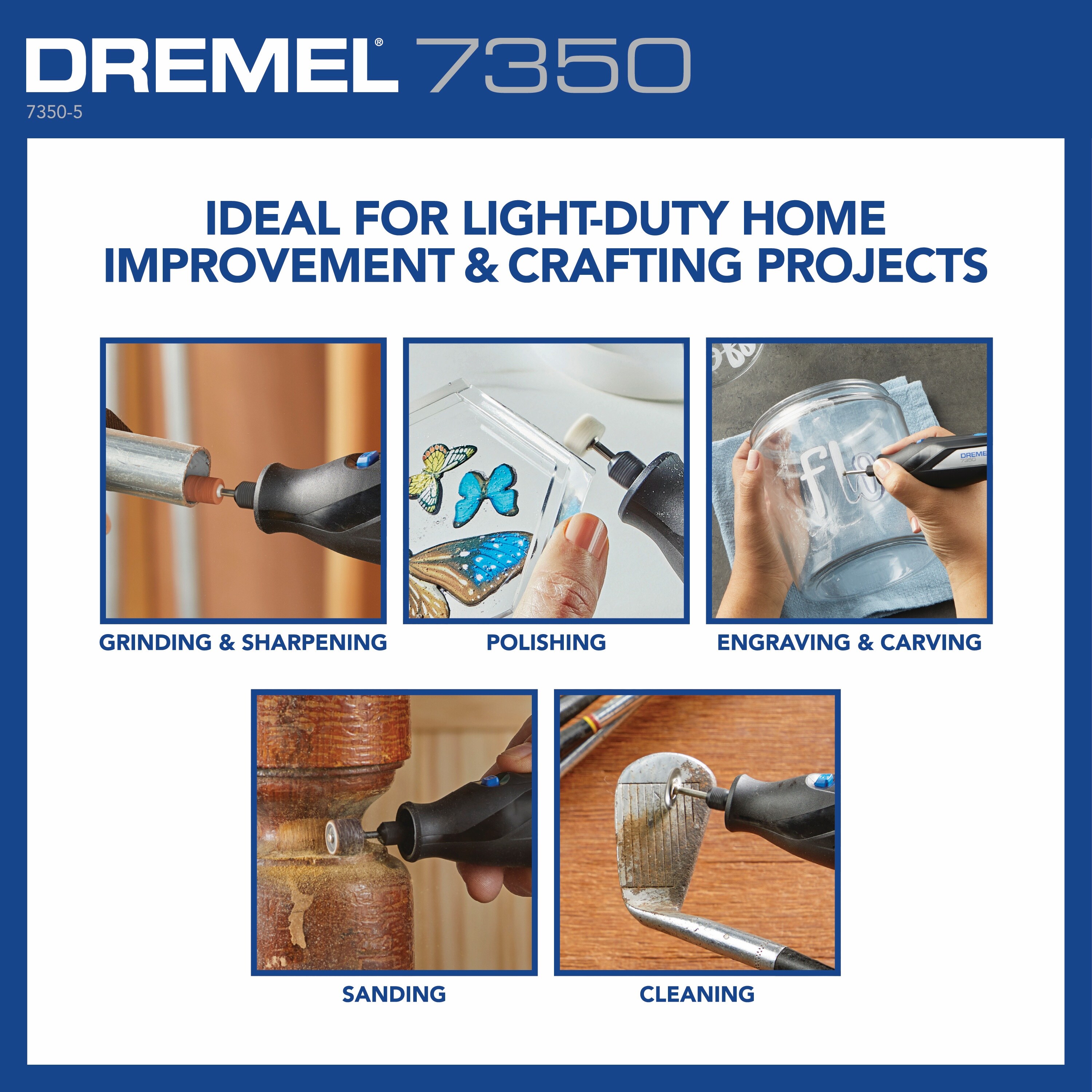 Dremel 7350 4 Volt 12000 RPM Cordless Rotary Tool Kit - Black for
