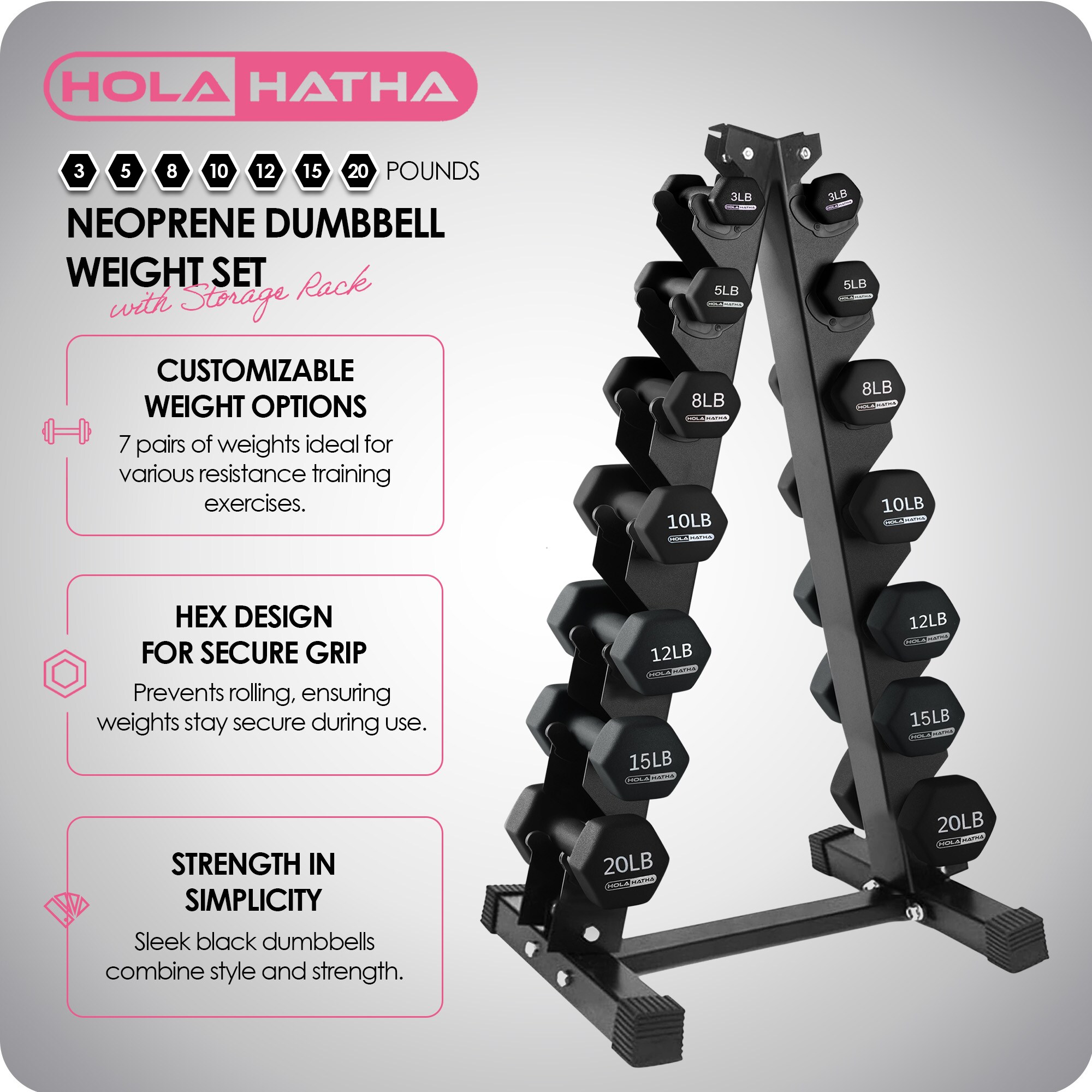 HolaHatha 403229 dumbbells - View #2