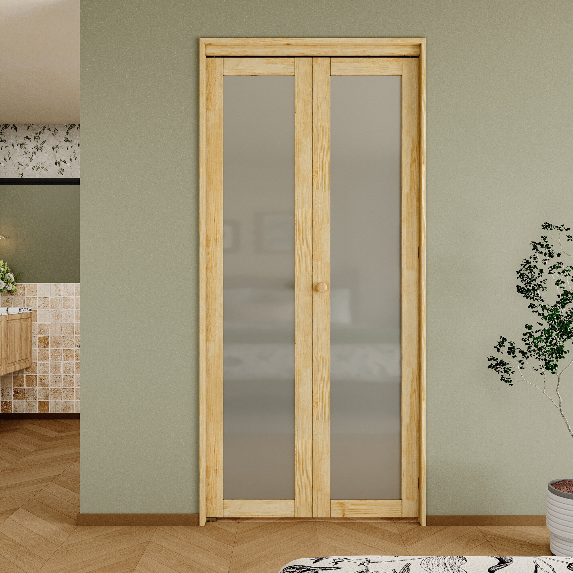 JUJUBON IN-CD-BIPW-1L-BF-36 Bifold-Sliding-Closet-Doors - View #2