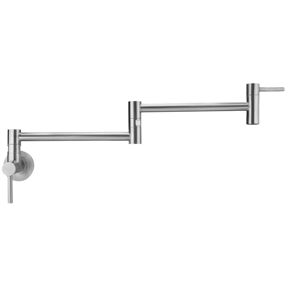Ticor Andorra Chrome 2-Handle Wall-Mount Pot Filler Handle Kitchen Faucet