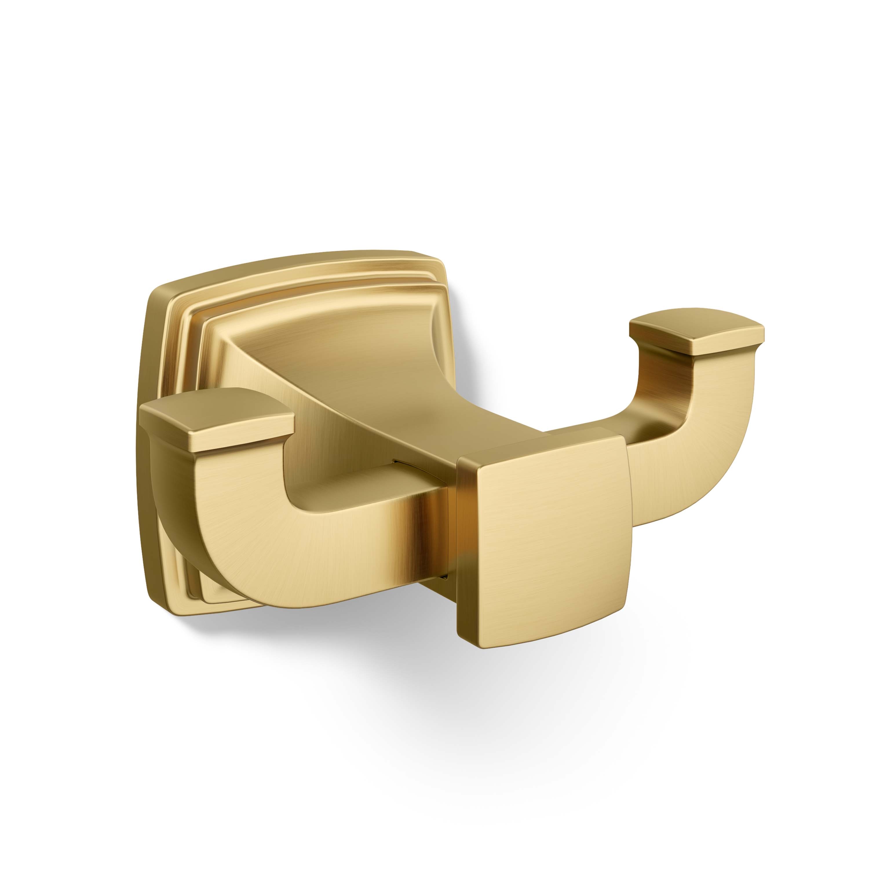 KOHLER Riff Vibrant Brushed Moderne Brass Double -Hook Wall-mount Towel Hook