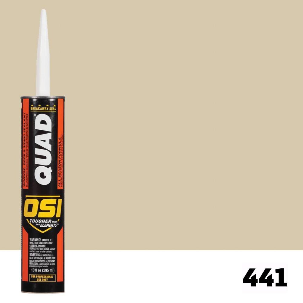 OSI QUAD 1637225.0 Quad 12-Pack 10-oz Beige 441 Paintable Solvent Caulk
