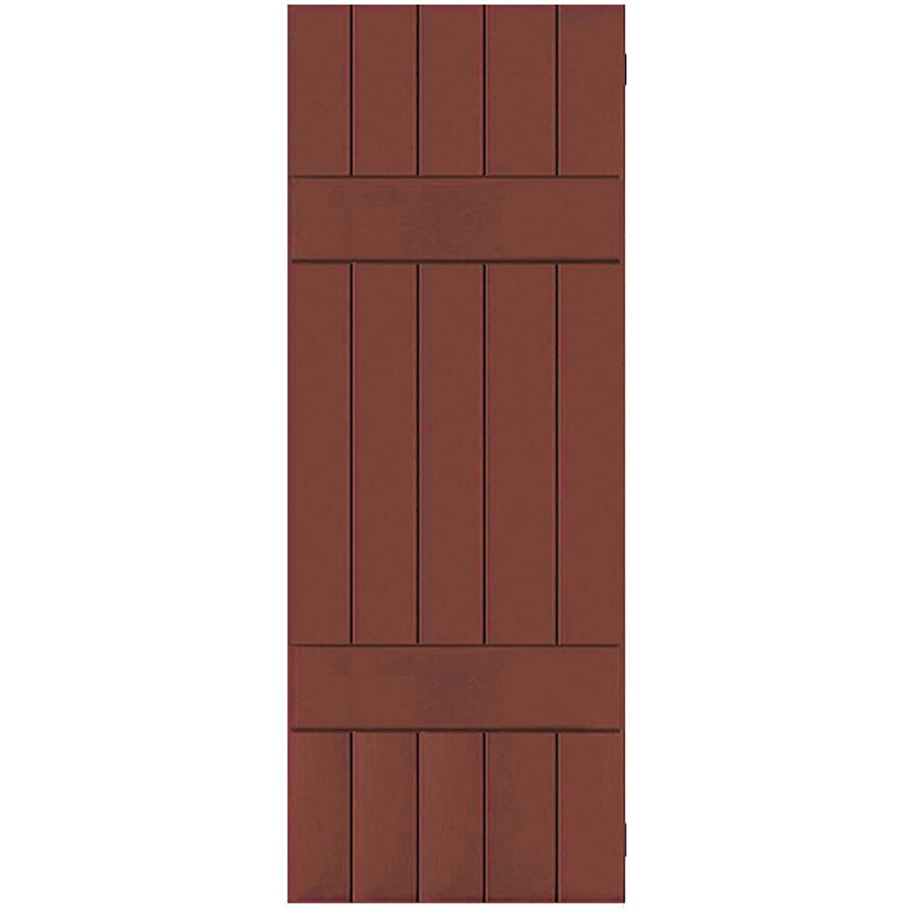 Ekena Millwork RWB18X051RWW 18-in W x 51-in H Country Redwood Paintable/Stainable Board and batten Wood Exterior Shutters ( 2 -Pack )