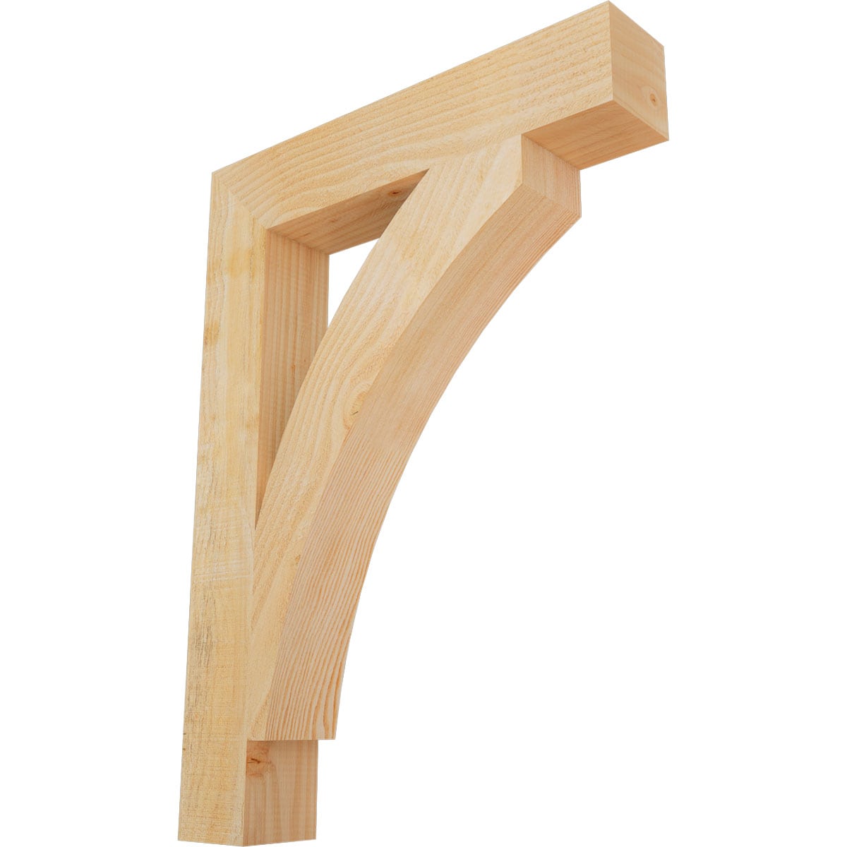 Ekena Millwork BKT04X22X30THR05RDF Thorton block rough sawn 4-in x 22-in x 30-in Douglas fir Brown Wood Standard bracket