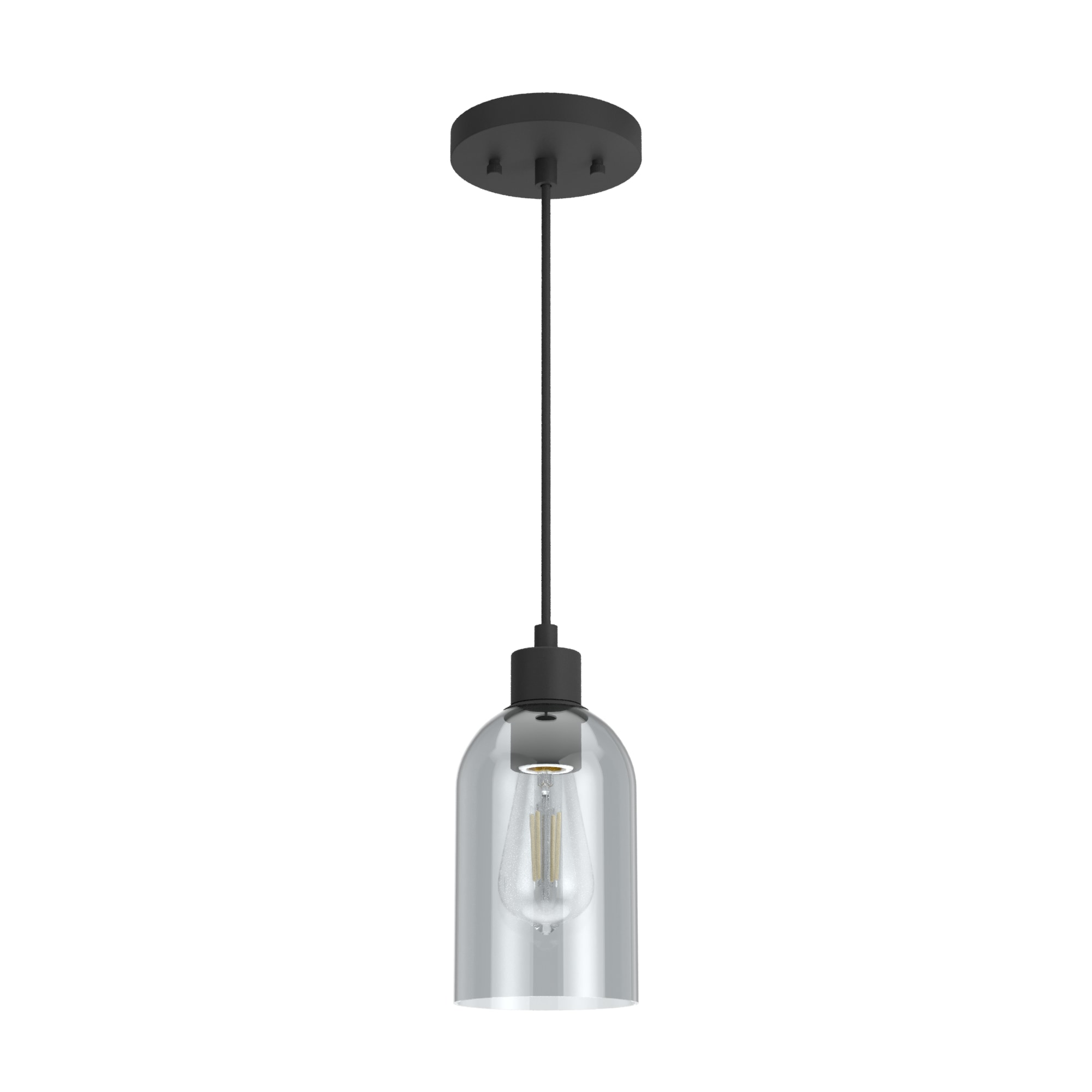 Hunter 19201 Lochmeade 1 -Light Natural Iron Modern/contemporary Tinted glass Dome Mini Hanging Pendant light