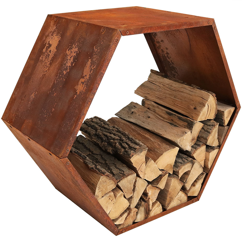 17 Inch Small Indoor/Outdoor Firewood Racks Bin Steel Log Carrier