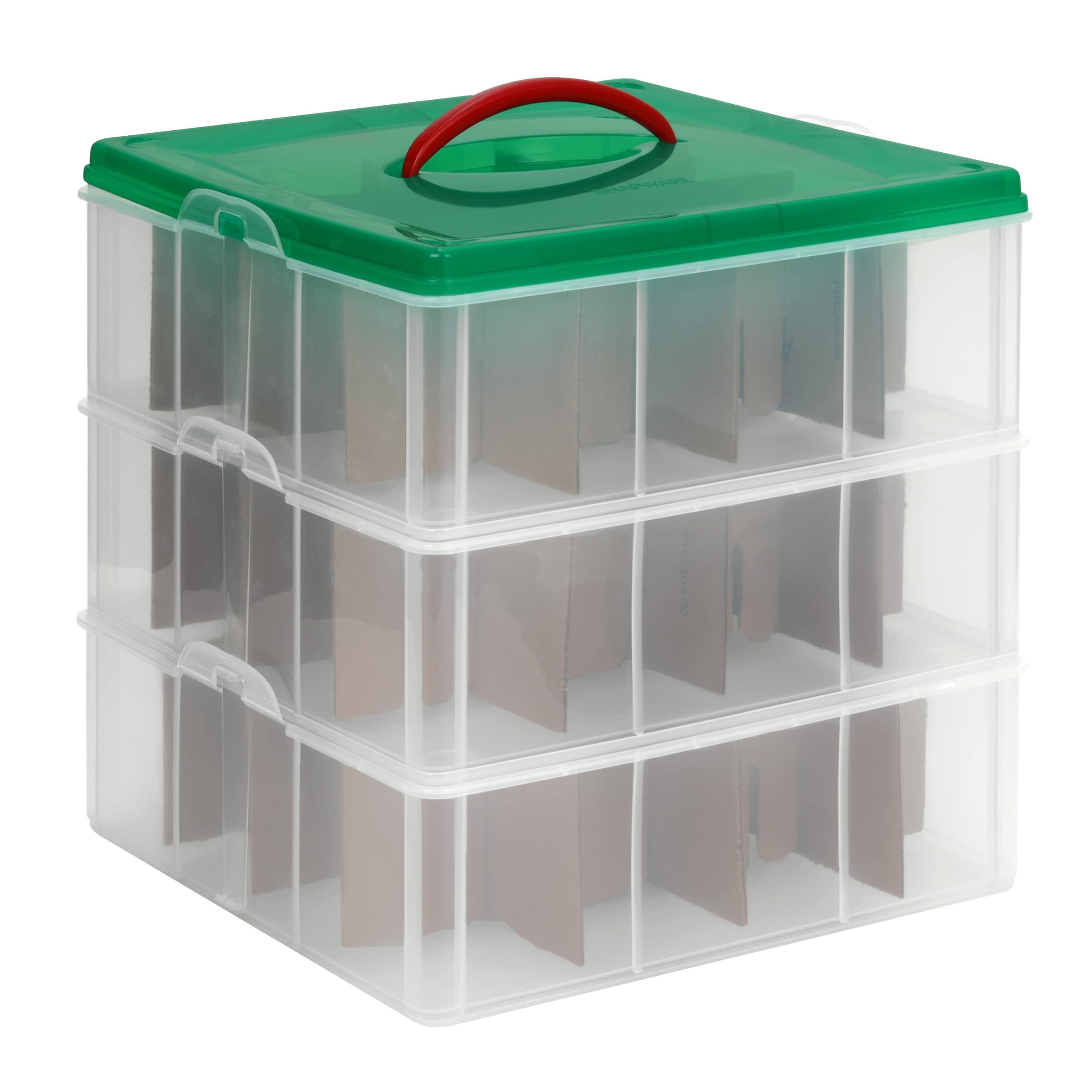 Snapware 13.1-in x 4.6-in-Compartment Clear Ornament Storage Box at