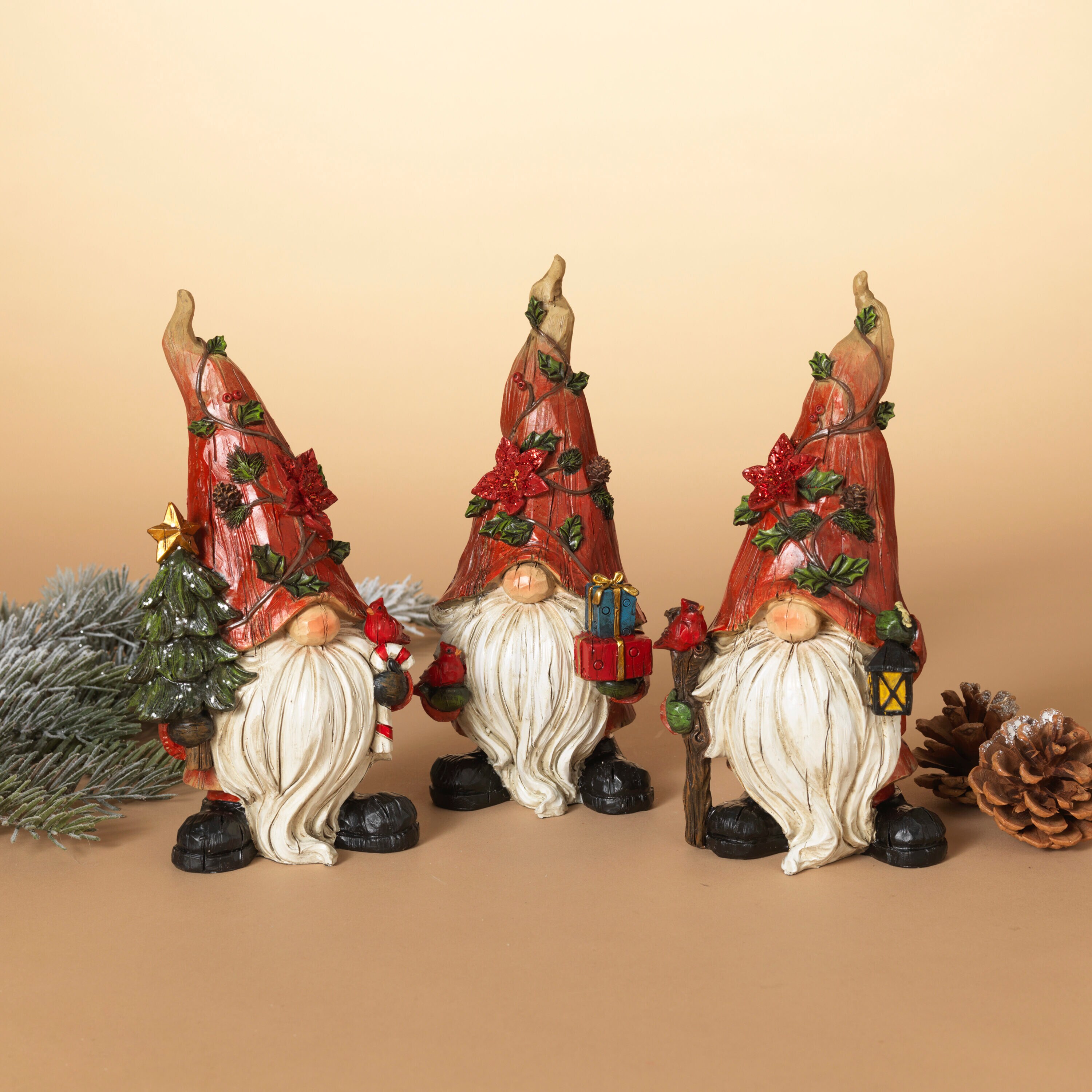 Gerson International 9-in Figurine Gnome (3-Pack) Christmas Decor in ...