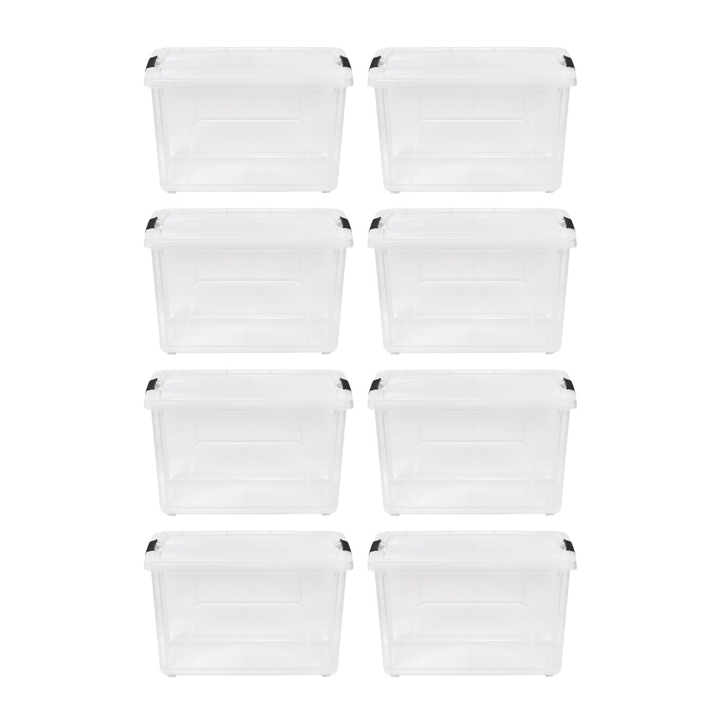 IRIS 4-Pack Medium 5-Gallons (20-Quart) Black Weatherproof Heavy Duty Tote  with Latching Lid in the Plastic Storage Containers department at