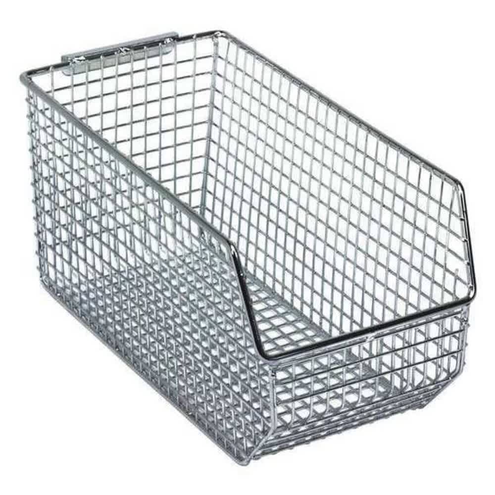 Quantum Storage Systems Hang  Stack Storage Bin Wire Chrome 5 in H 5 1/2 in W 10 3/4 in L