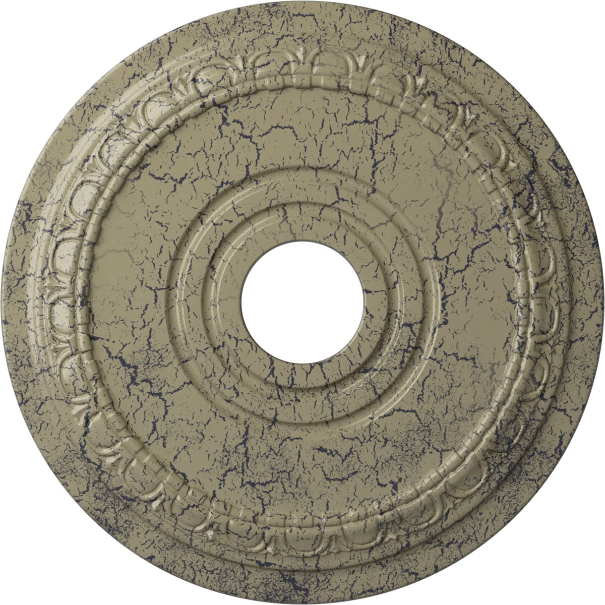 Ekena Millwork CM17MUCSC Munich 17.5-in W x 17.5-in L Painted Castle Stone Crackle Polyurethane Whole Ceiling Medallion