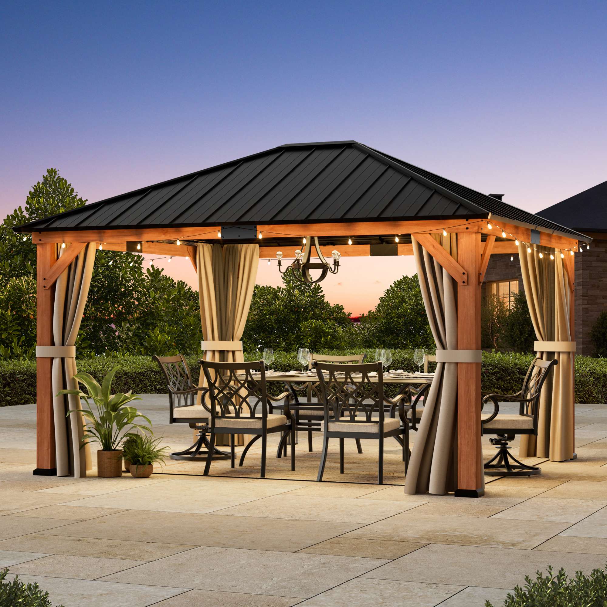 Modern Shade IG106047C-1214-MP Wood-Resin-Gazebos - View #2