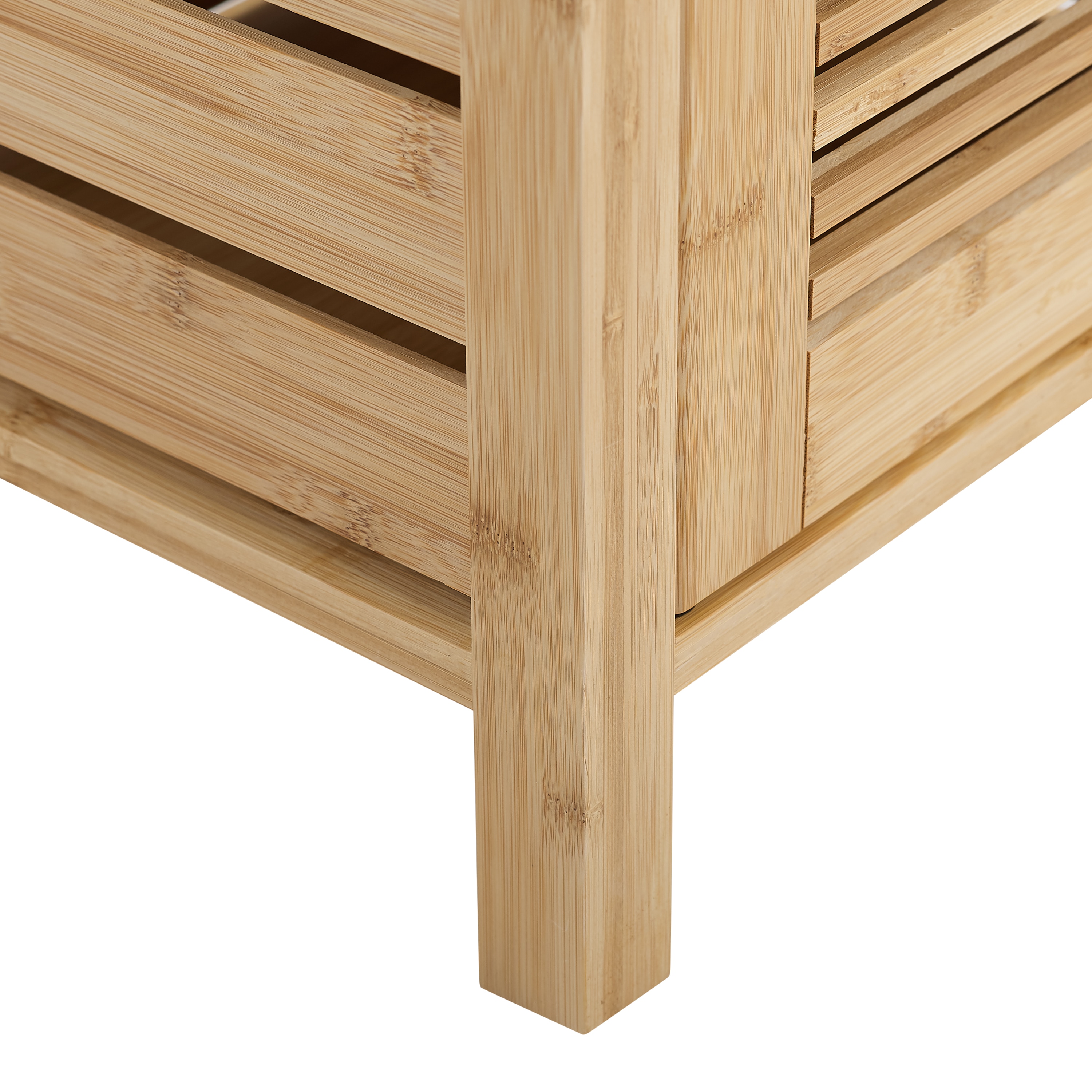 Natural Bamboo Tall Bathroom Storage Cabinet with Door