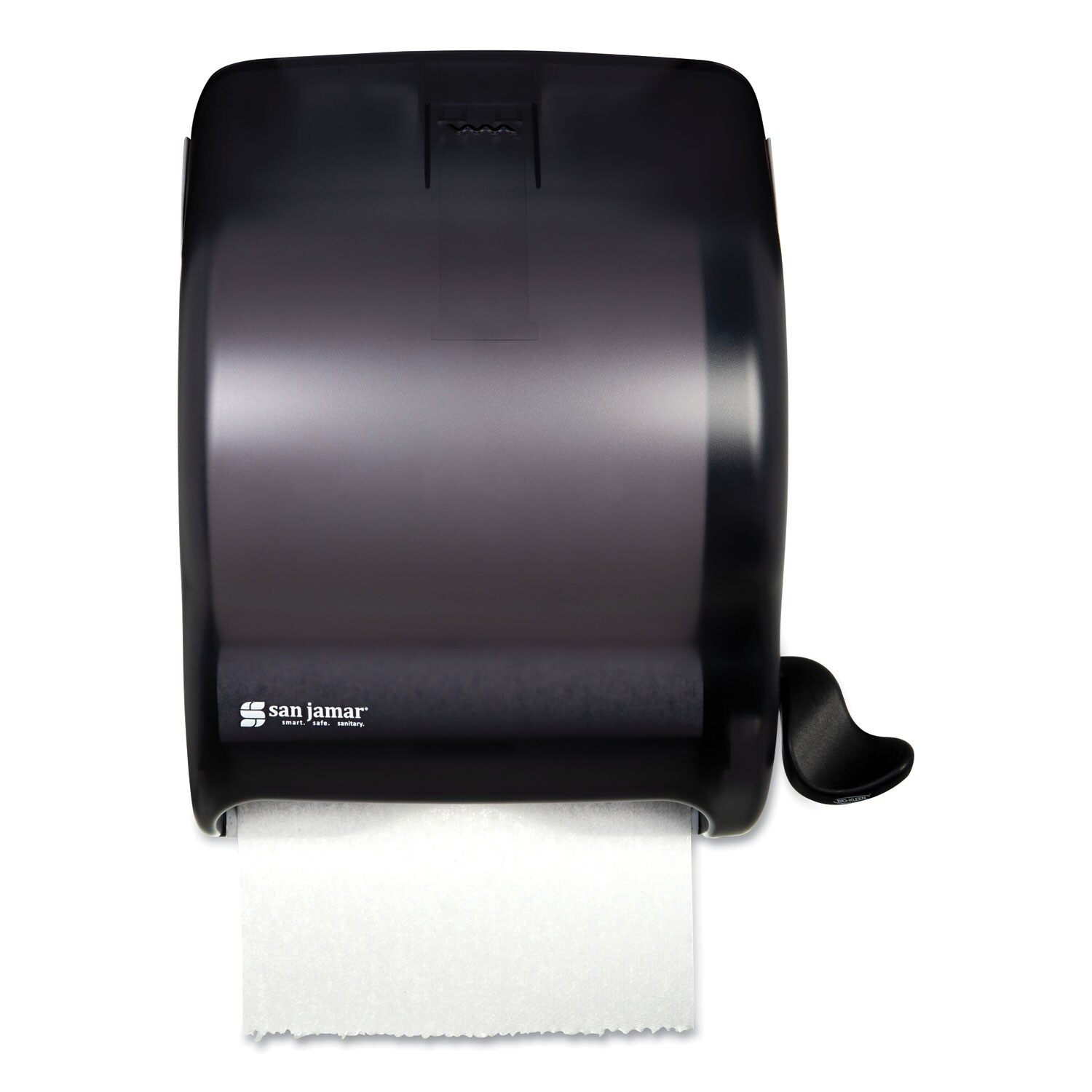 San Jamar SJMT950TBK Transparent Black Pearl Lever control Paper Towel Dispenser