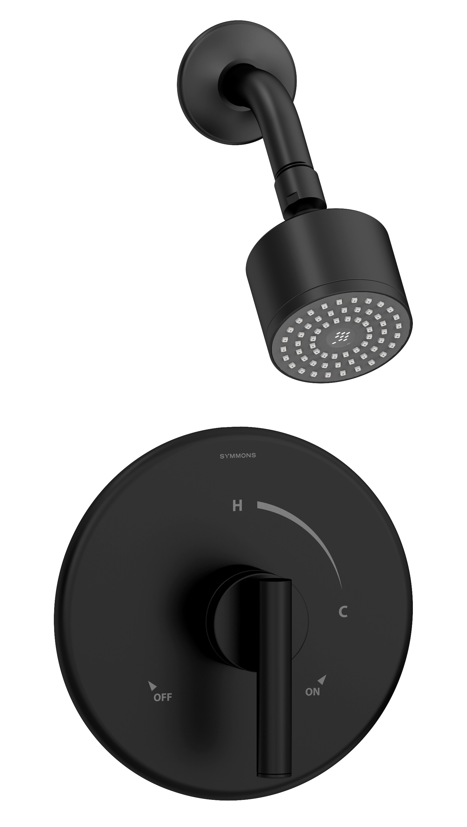 Symmons 3501CYLBMB1.5TRM Dia Matte Black 1-handle Single function 3-Inches Round Shower Faucet