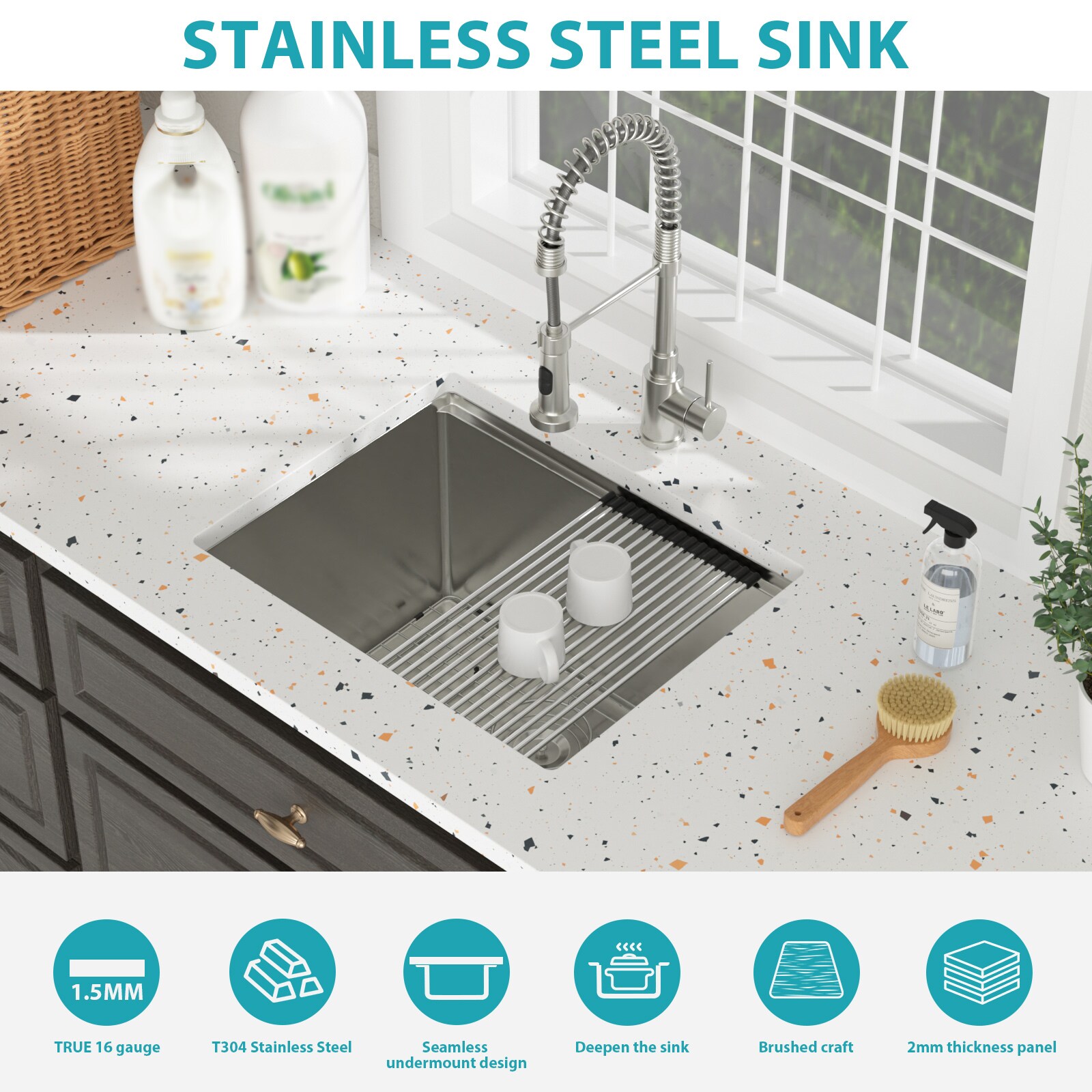 LIVIZA TLG-SS148143 Laundry-Tubs-Utility-Sinks - View #4