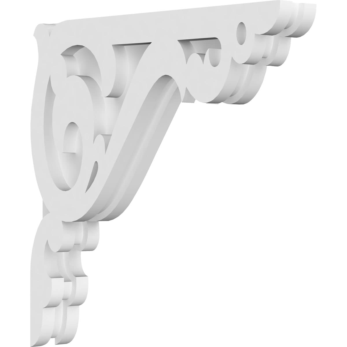 Ekena Millwork CORP01X12X12AE 1.875-in x 12-in x 12-in Amber Unfinished White PVC Paintable Corbel