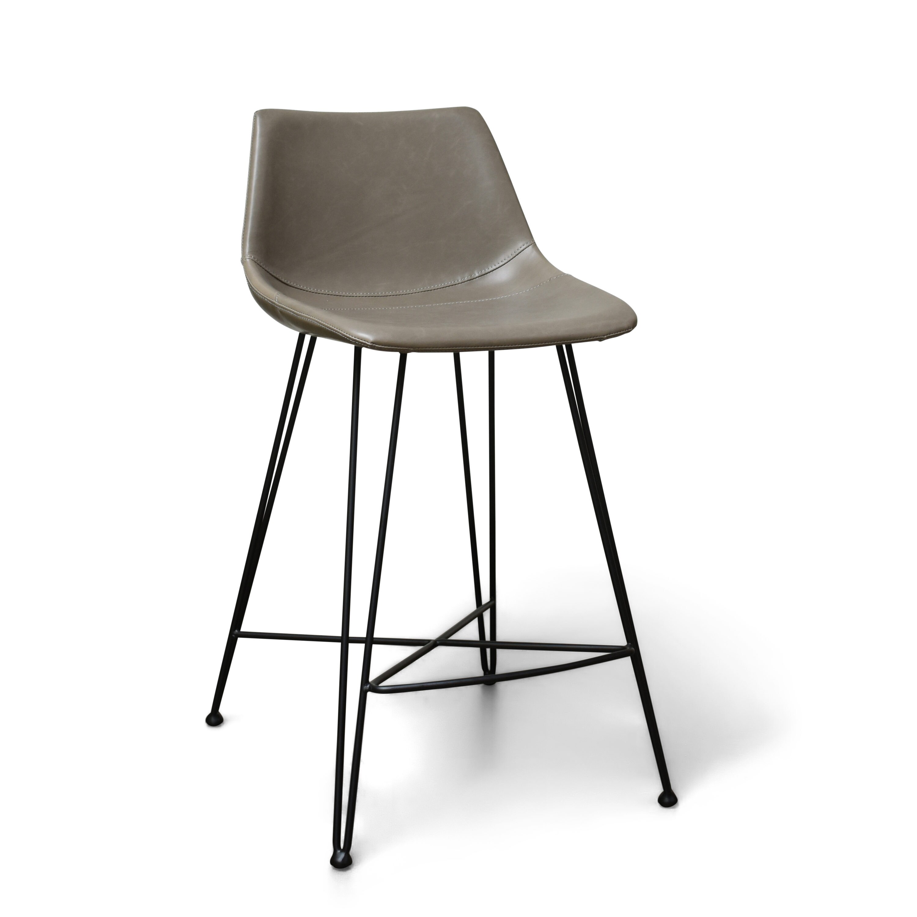 Gingko ODT301-TCH11 Odette Grey Small Upholstered Metal Bar Stool Back