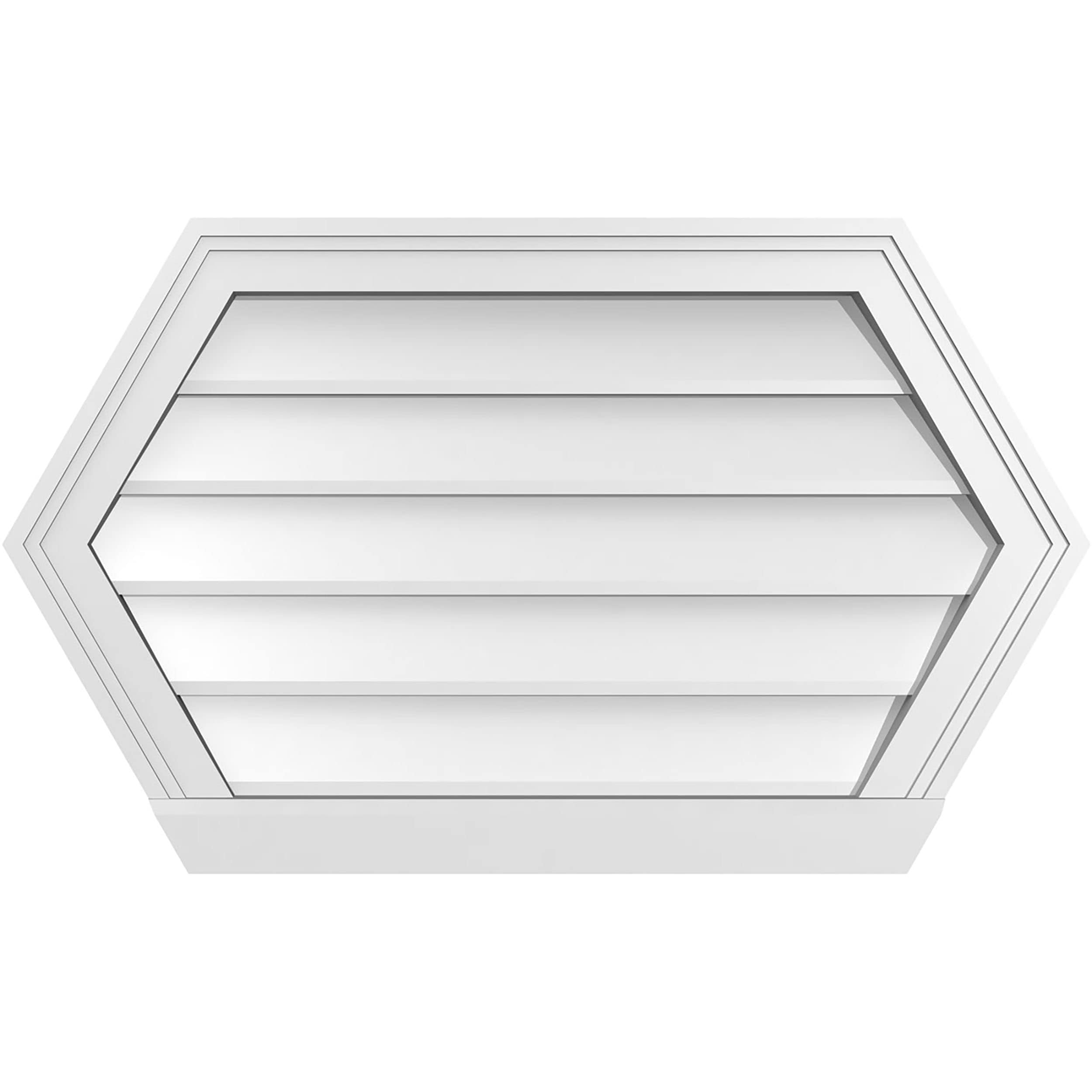 Ekena Millwork GVPHP30X1803SN 30-Inches x 18-Inches Off-white Peaked PVC Gable Louver Vent