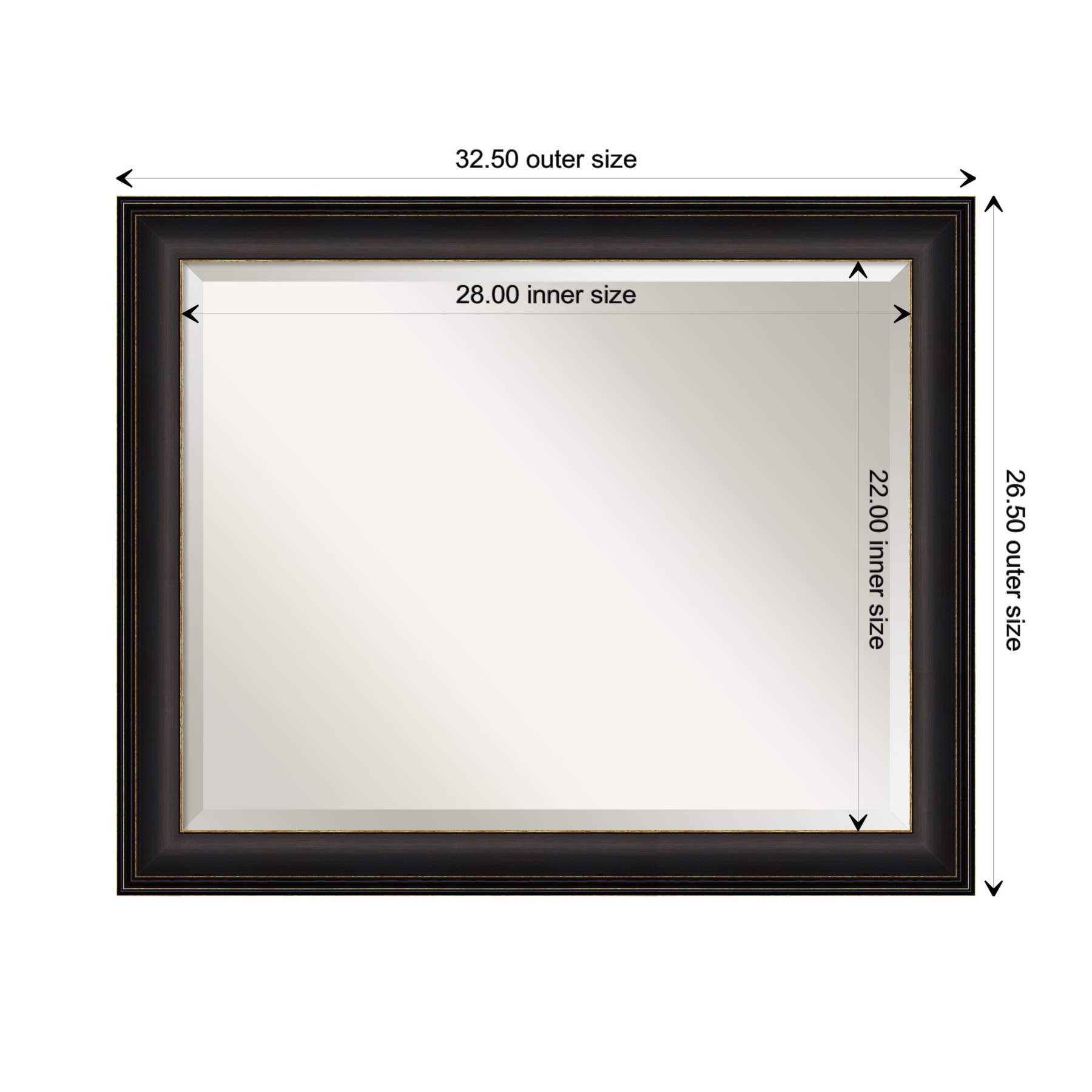 Trio Oil Rubbed Bronze Beveled Rectangular Wall Mirror