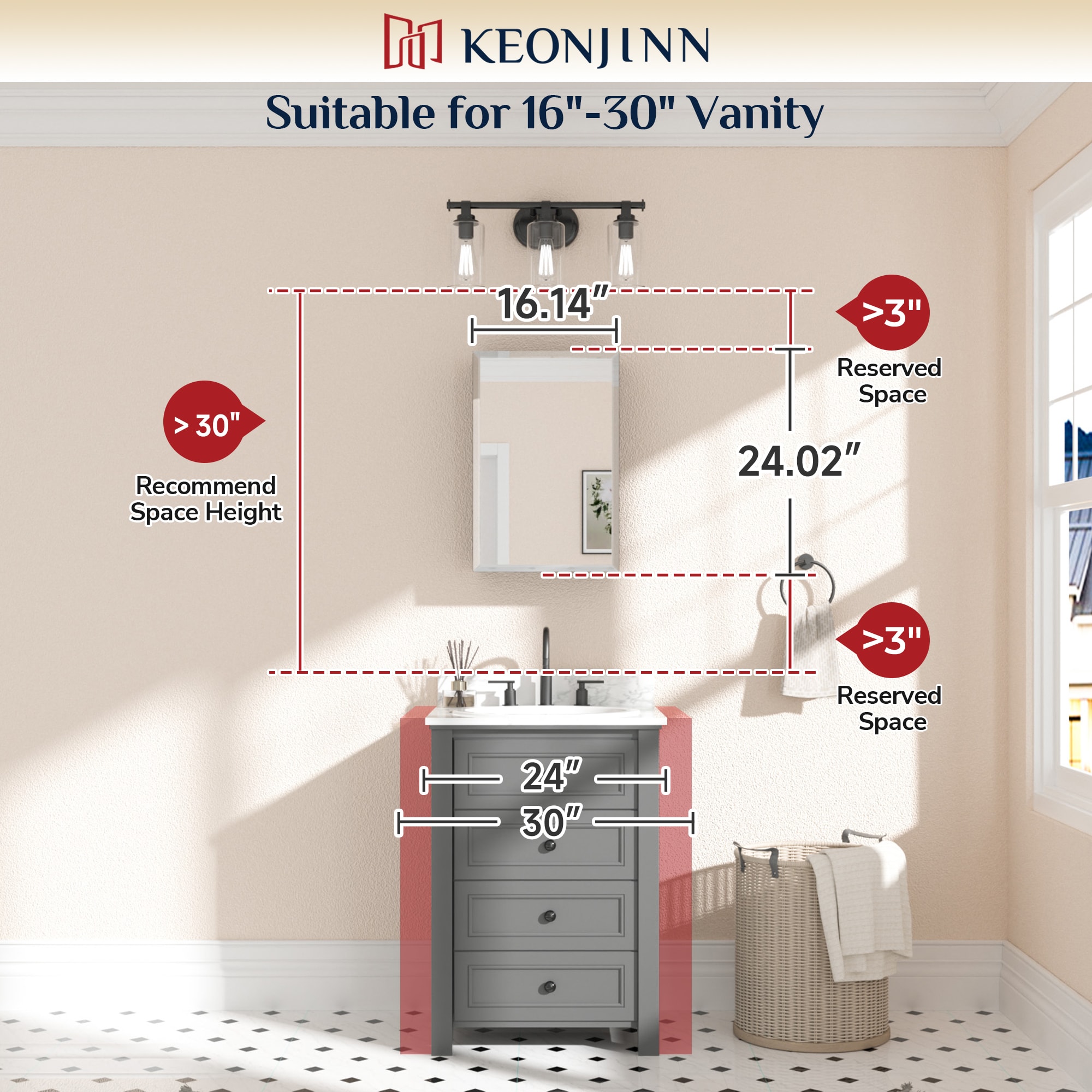 Keonjinn LW-JG-FJXP-4161-SI Bathroom-Medicine-Cabinets - View #5