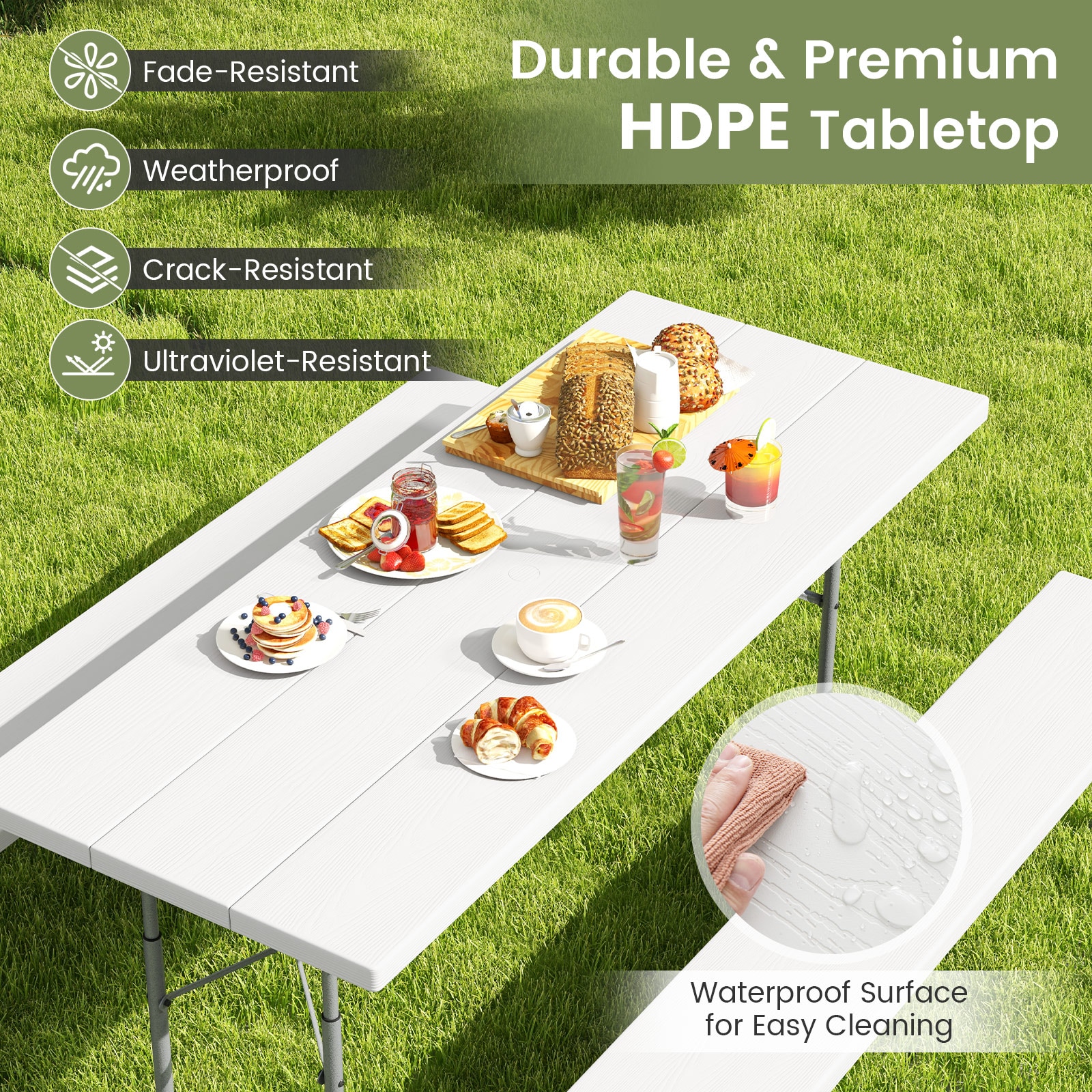 LIVIZA TDZ11267WH-X Picnic-Tables - View #4