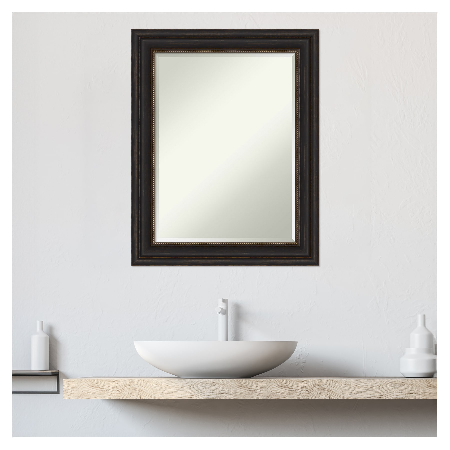 Bronze Beveled Rectangular Bathroom Vanity Mirror