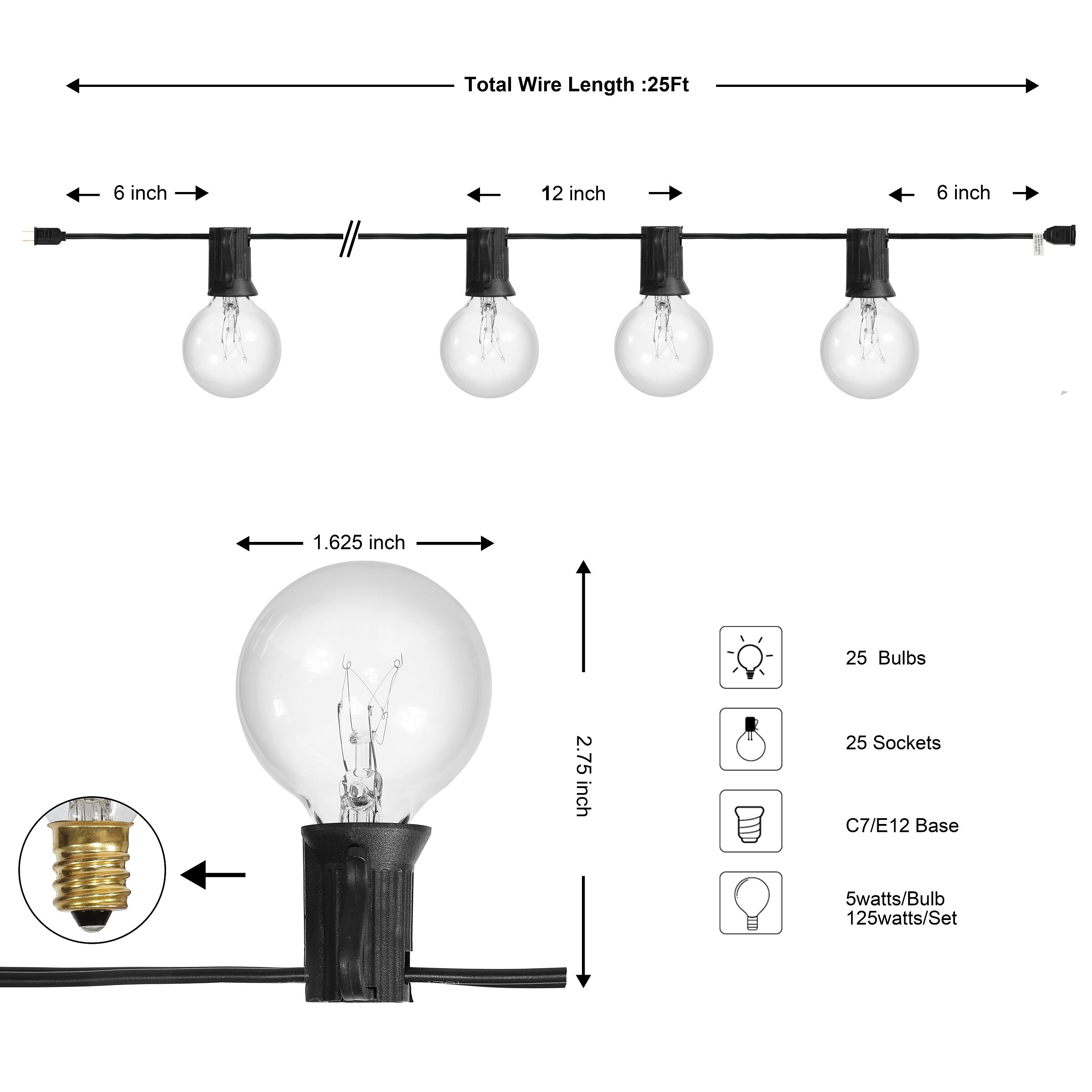 JONATHAN  Y JYL8700A Patio-String-Lights - View #5